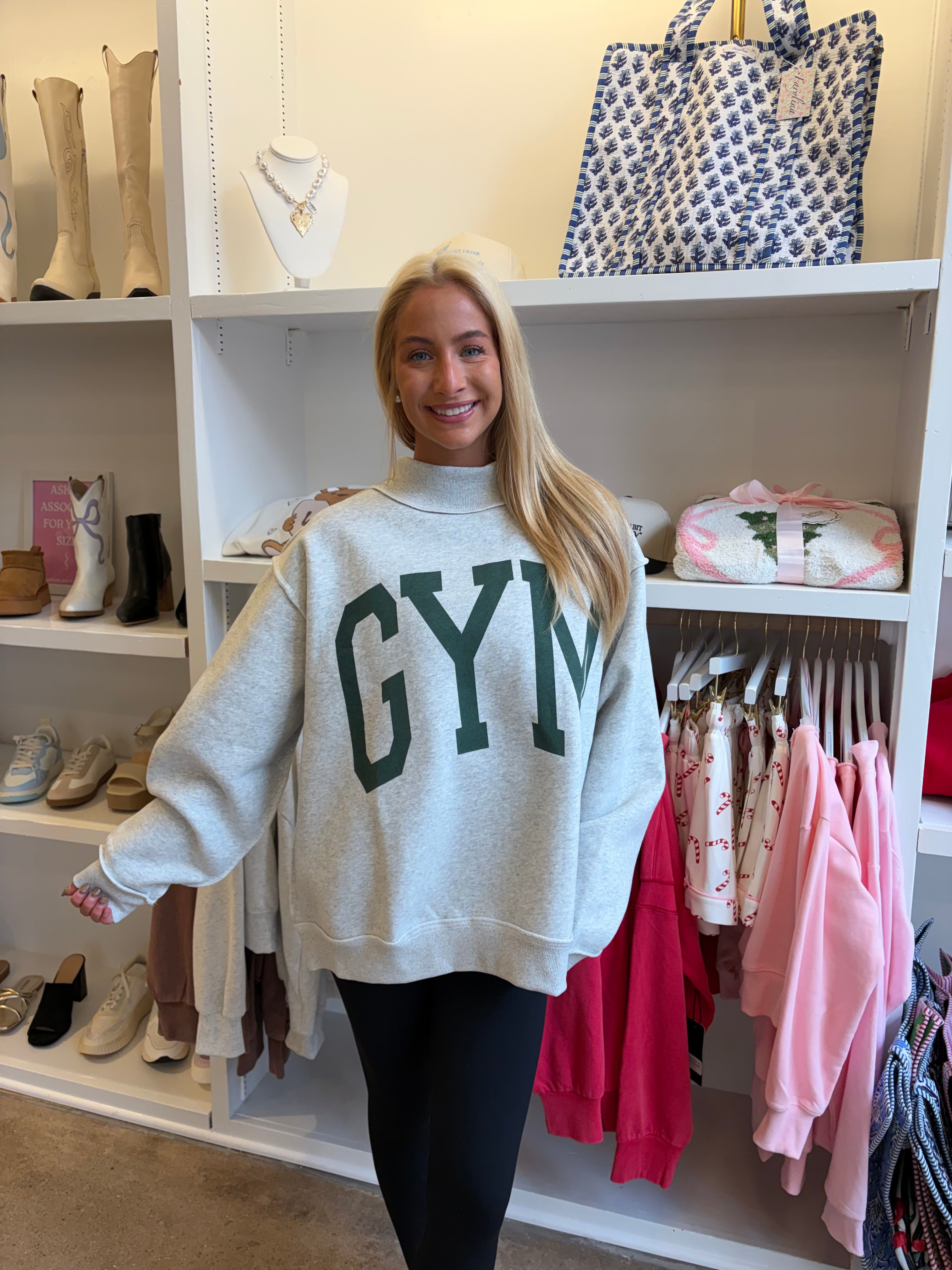 GYM & BED Reversible Mockneck Sweatshirt - Grey