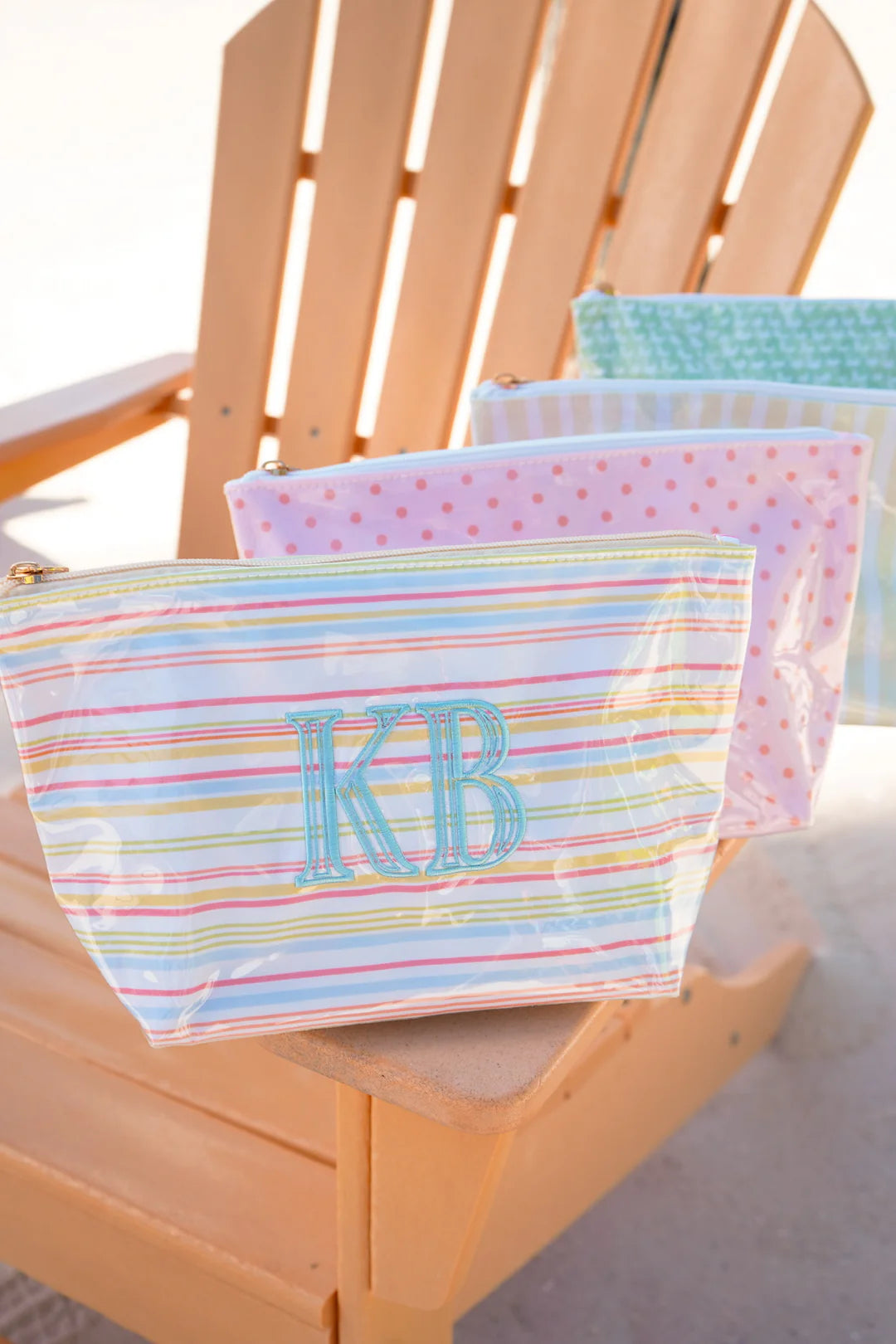 Clear Coat Bag For Embroidery - Pink & Peach Polka Dot