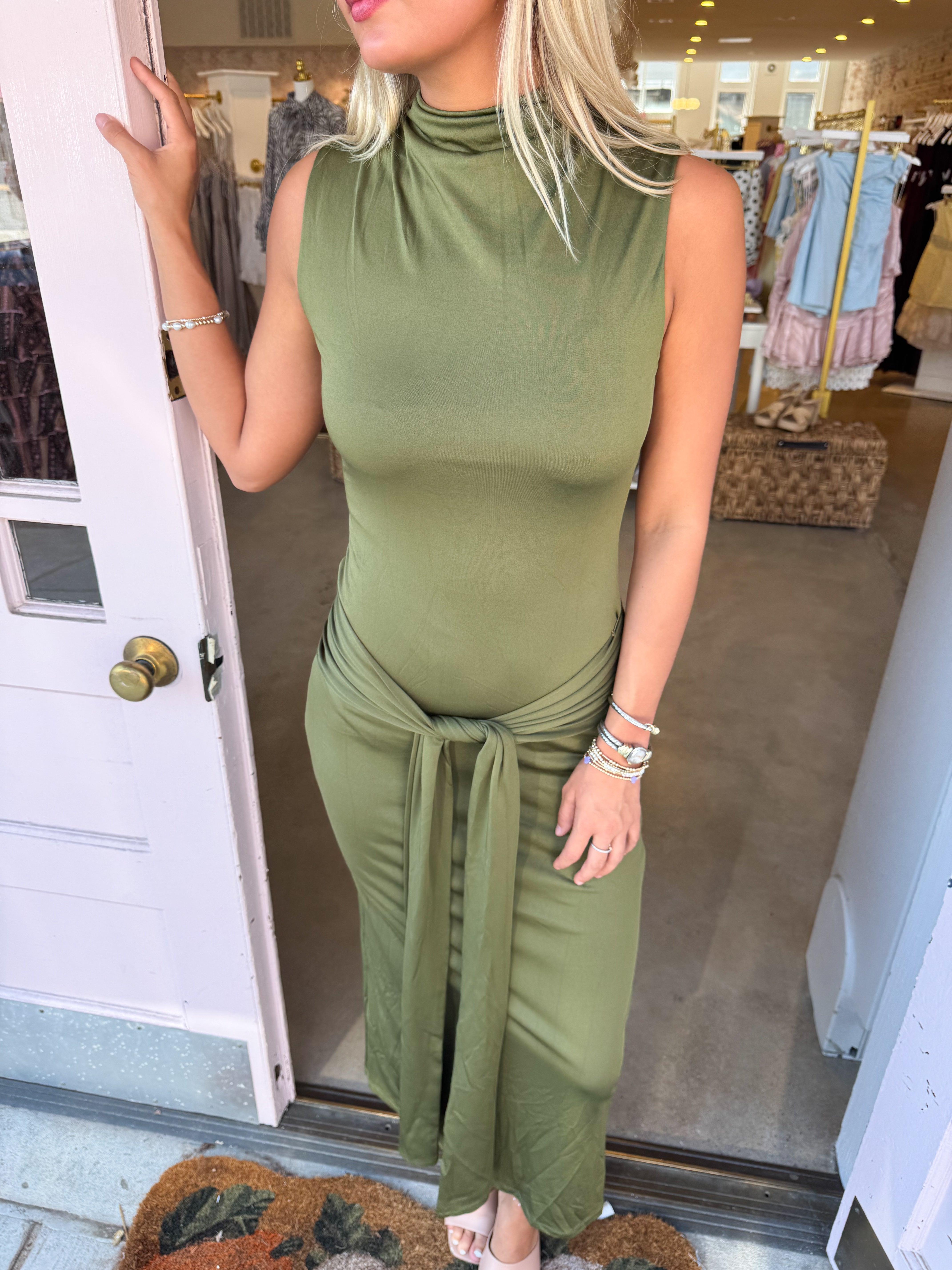 Victoria Formal Dress - Olive