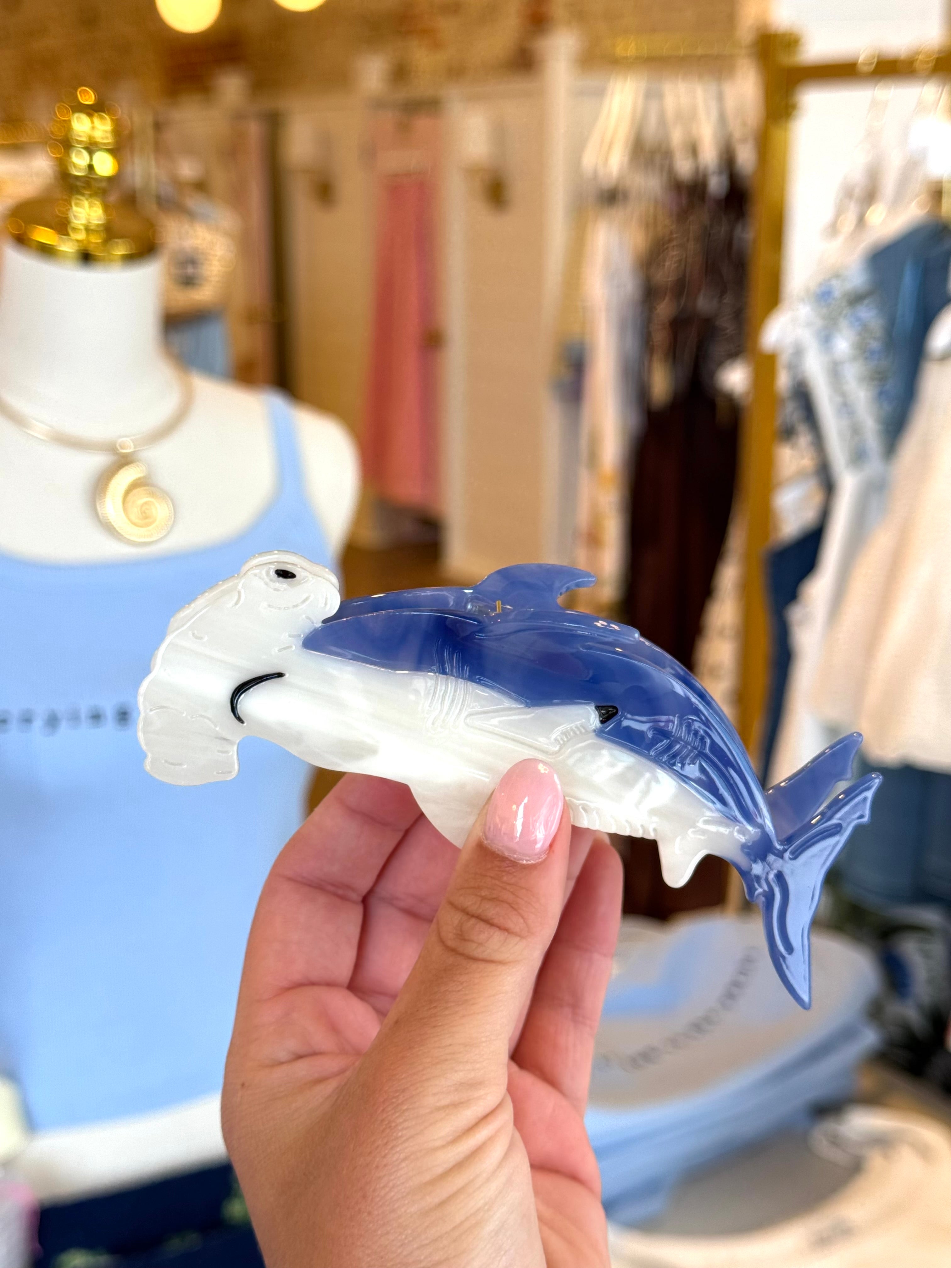 Hammerhead Shark Hair Claw - Grey
