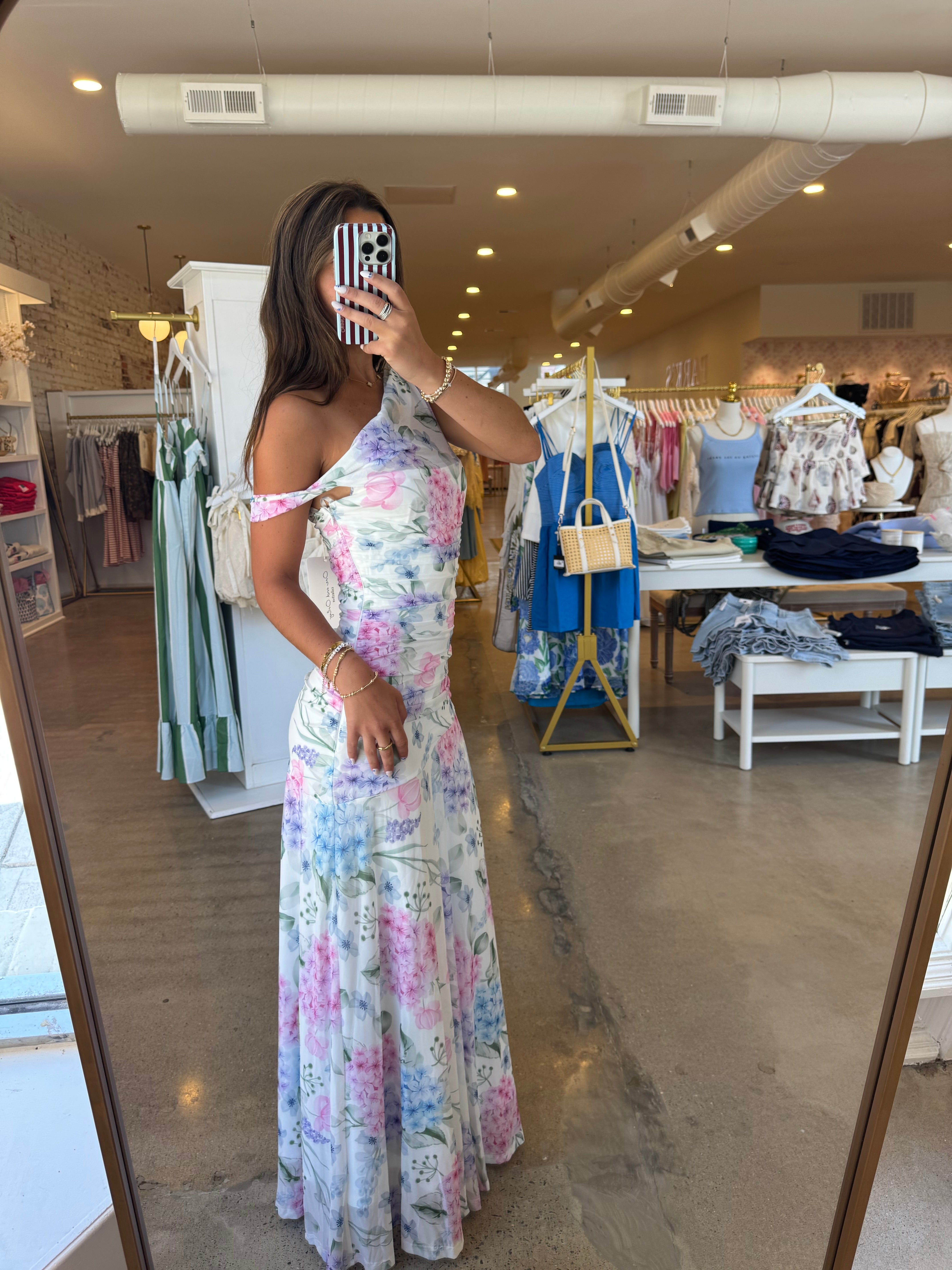 Lexi Floral Formal Dress - Blue/Pink Multi