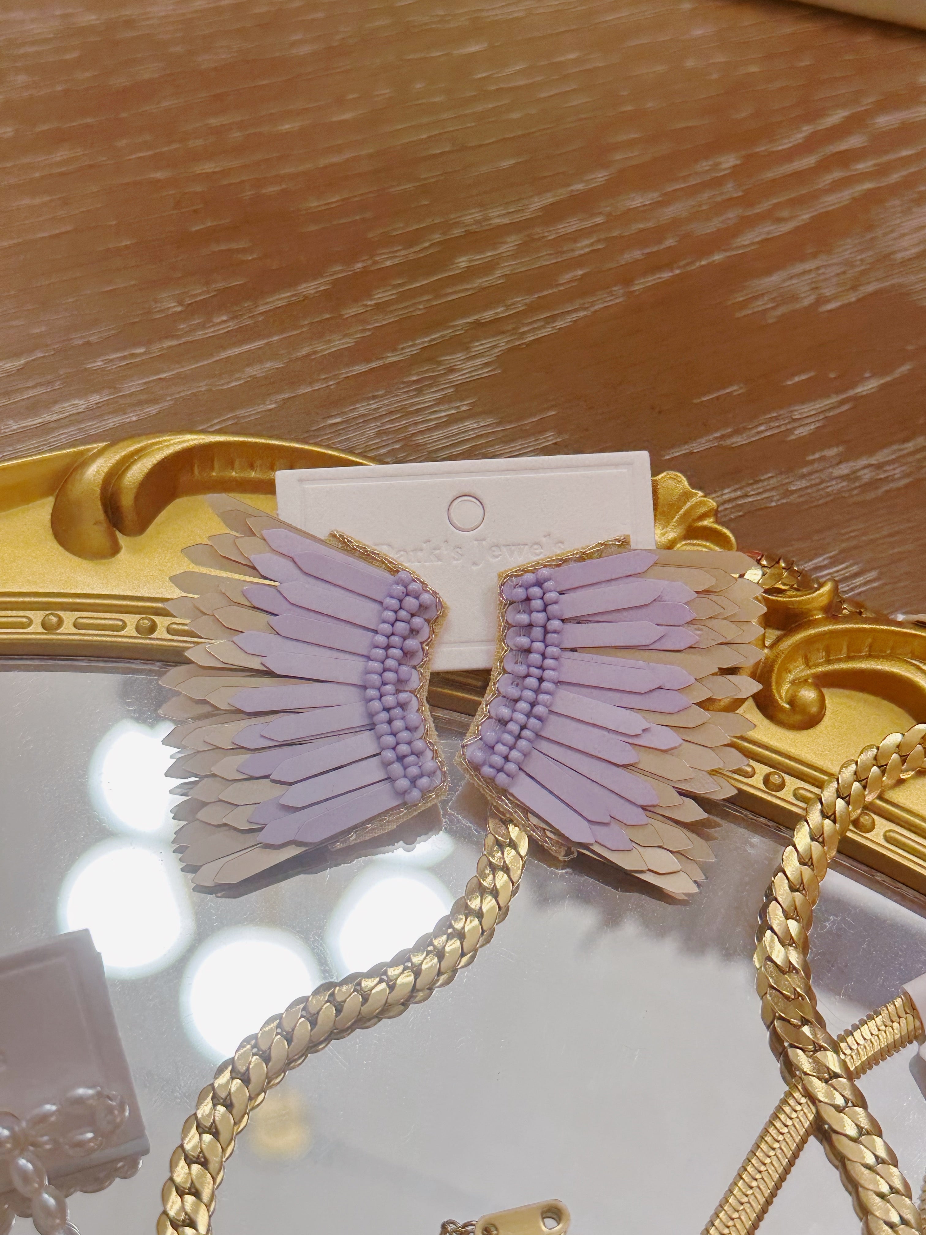 Formal Wing Earrings - Lavender