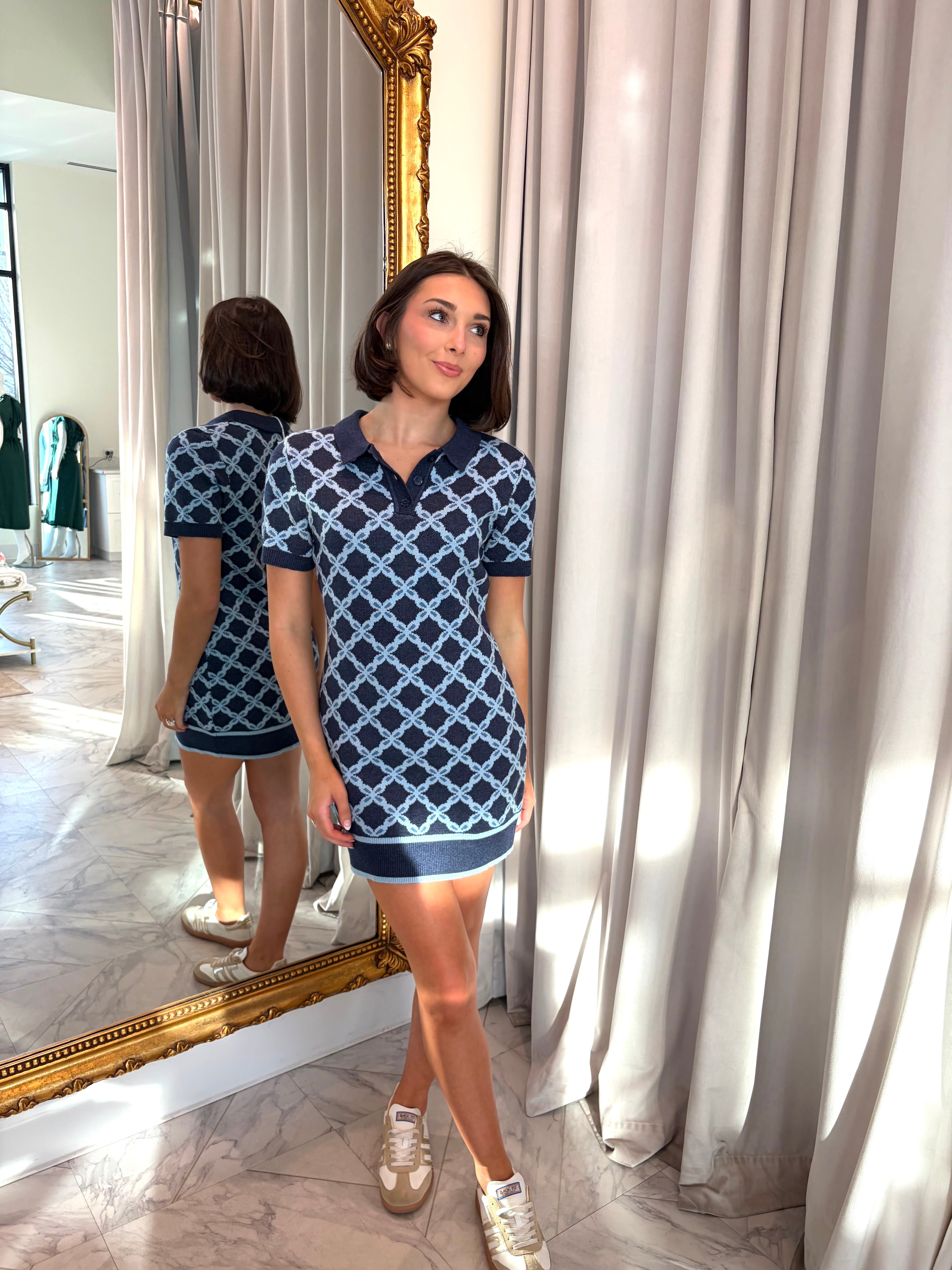 Joyce Sweater Dress - Blue Multi