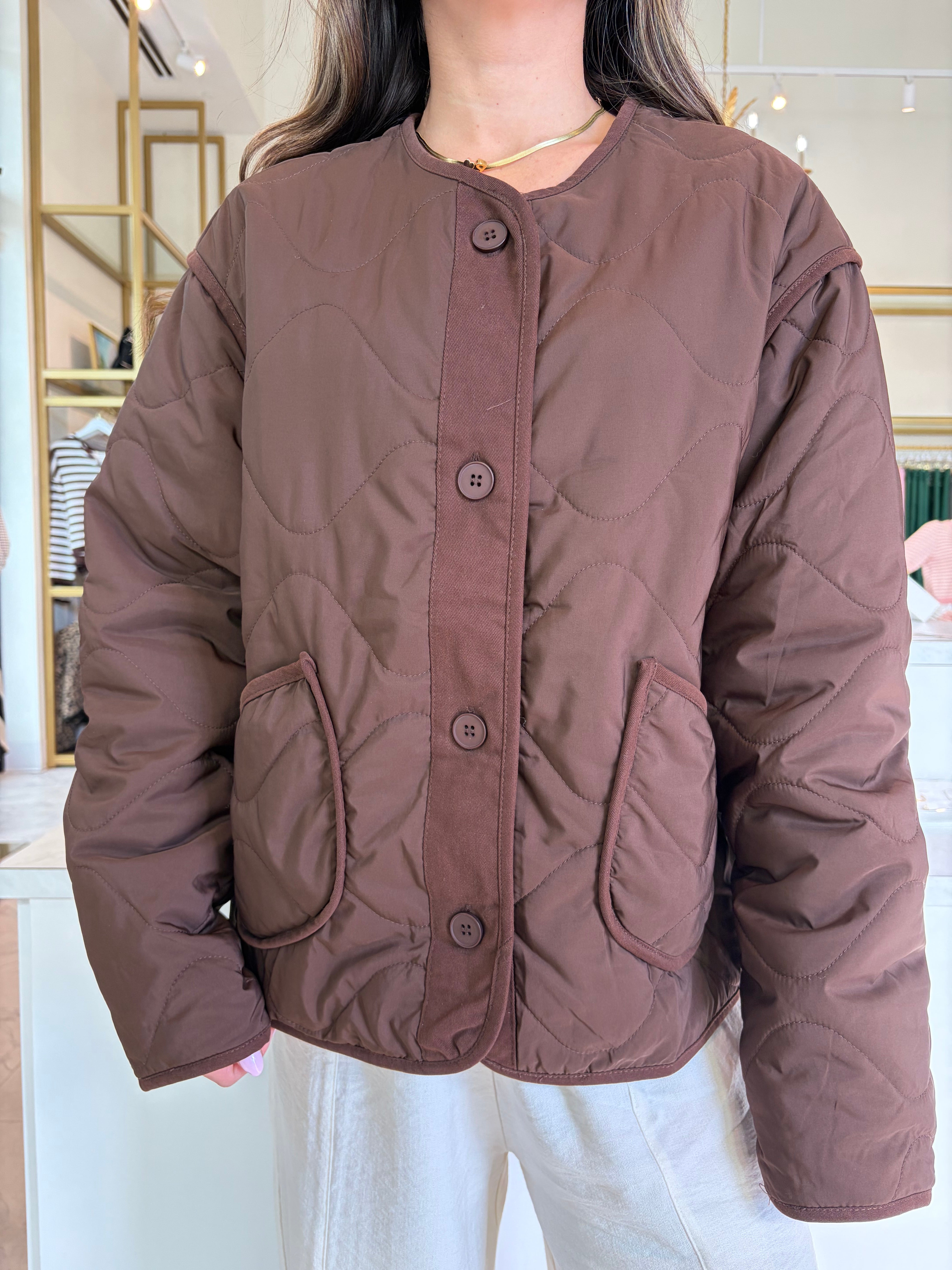 Julie Quilted Jacket - Brown