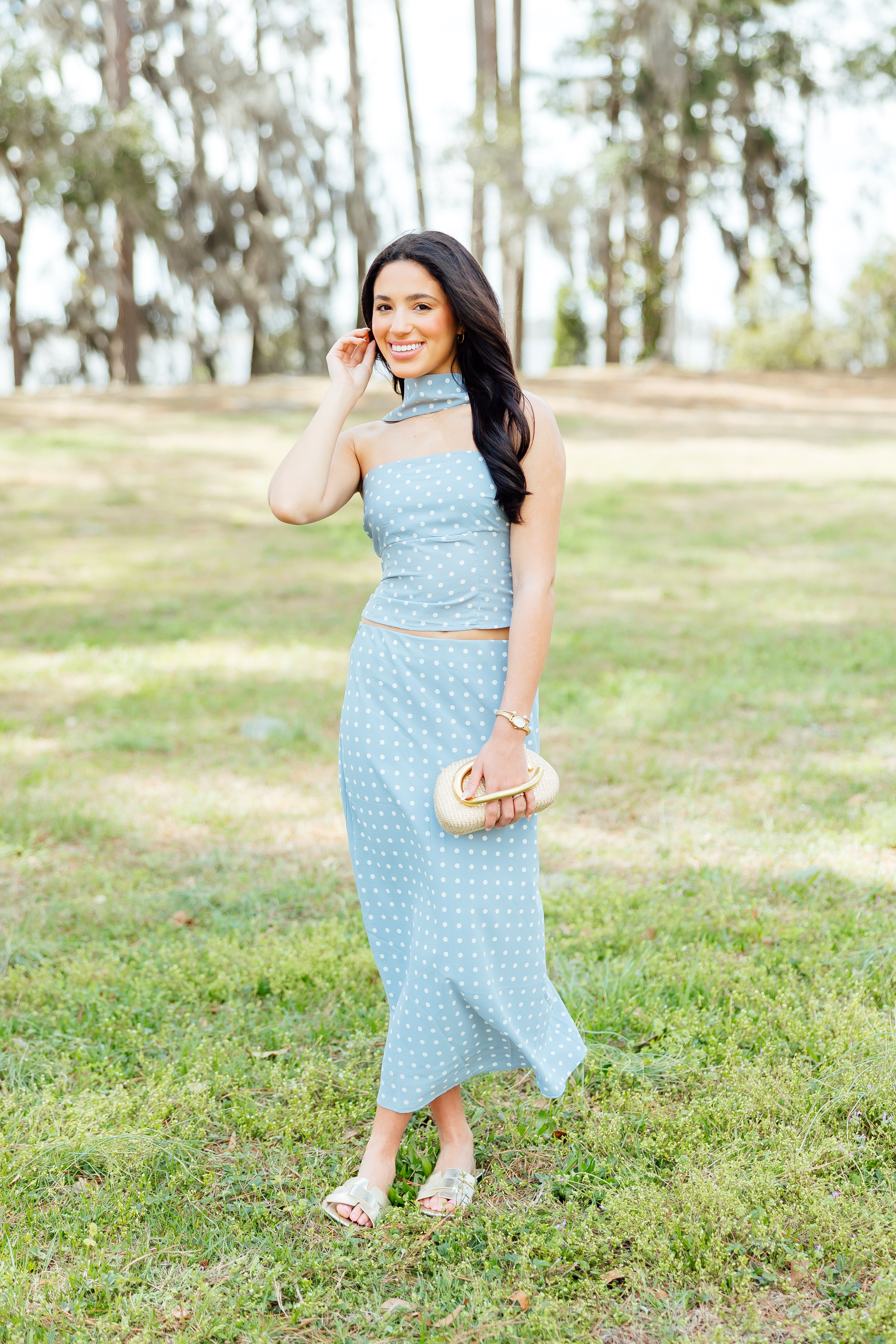 Love At Last Midi Skirt & Top Set - Blue