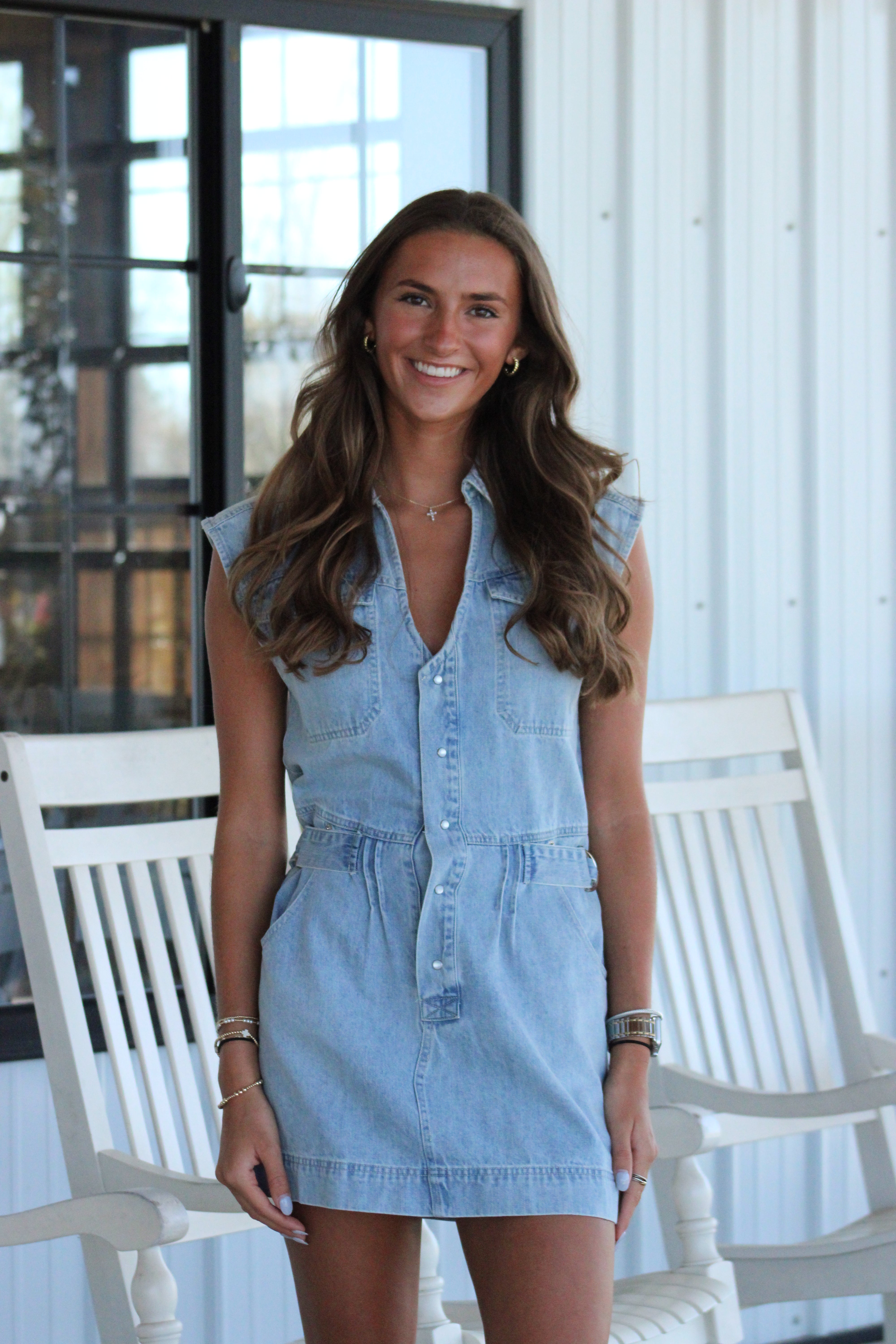 Adeline Sleeveless Denim Dress