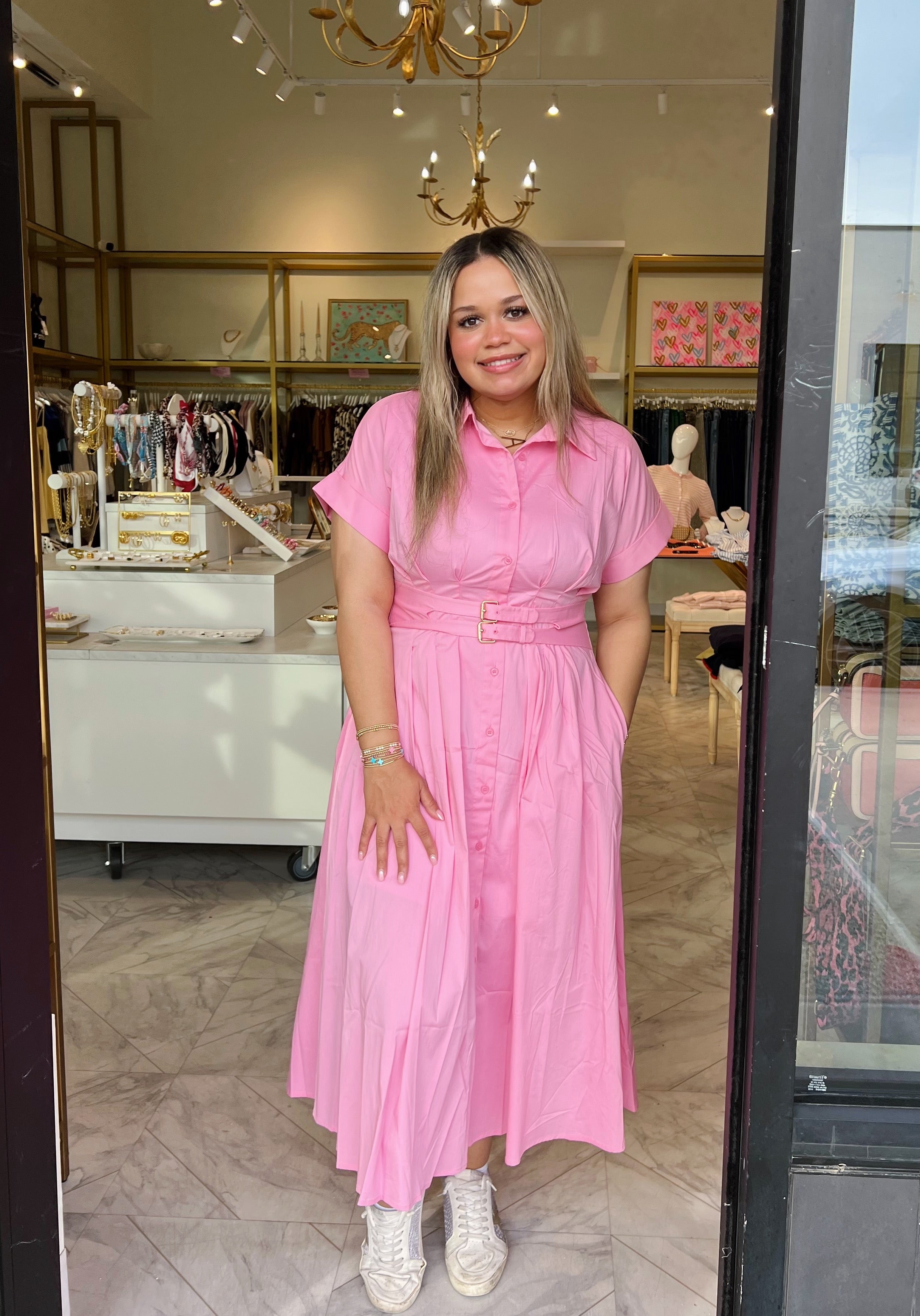 Forever Yours Midi Dress - Light Pink