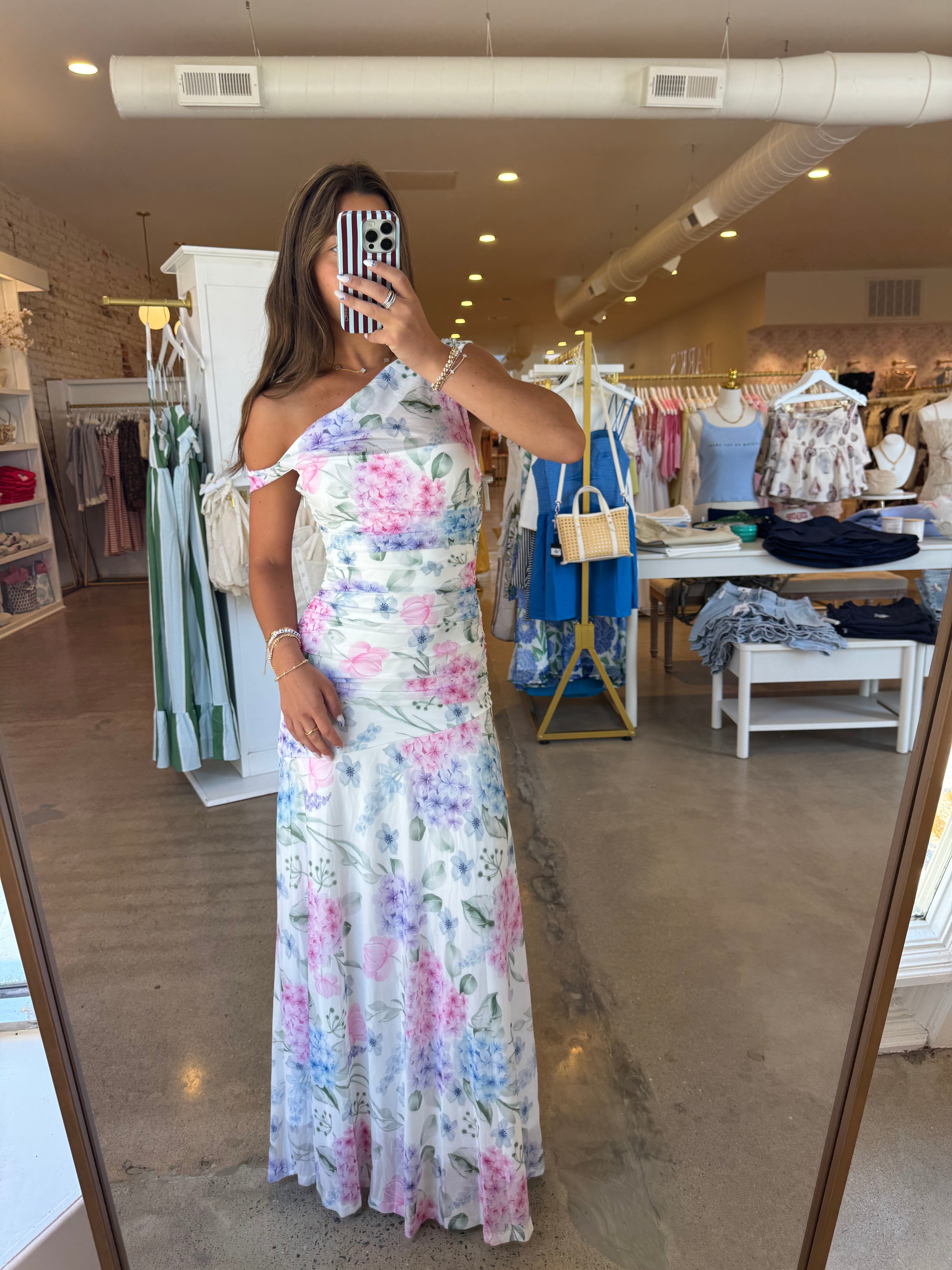 Lexi Floral Formal Dress - Blue/Pink Multi