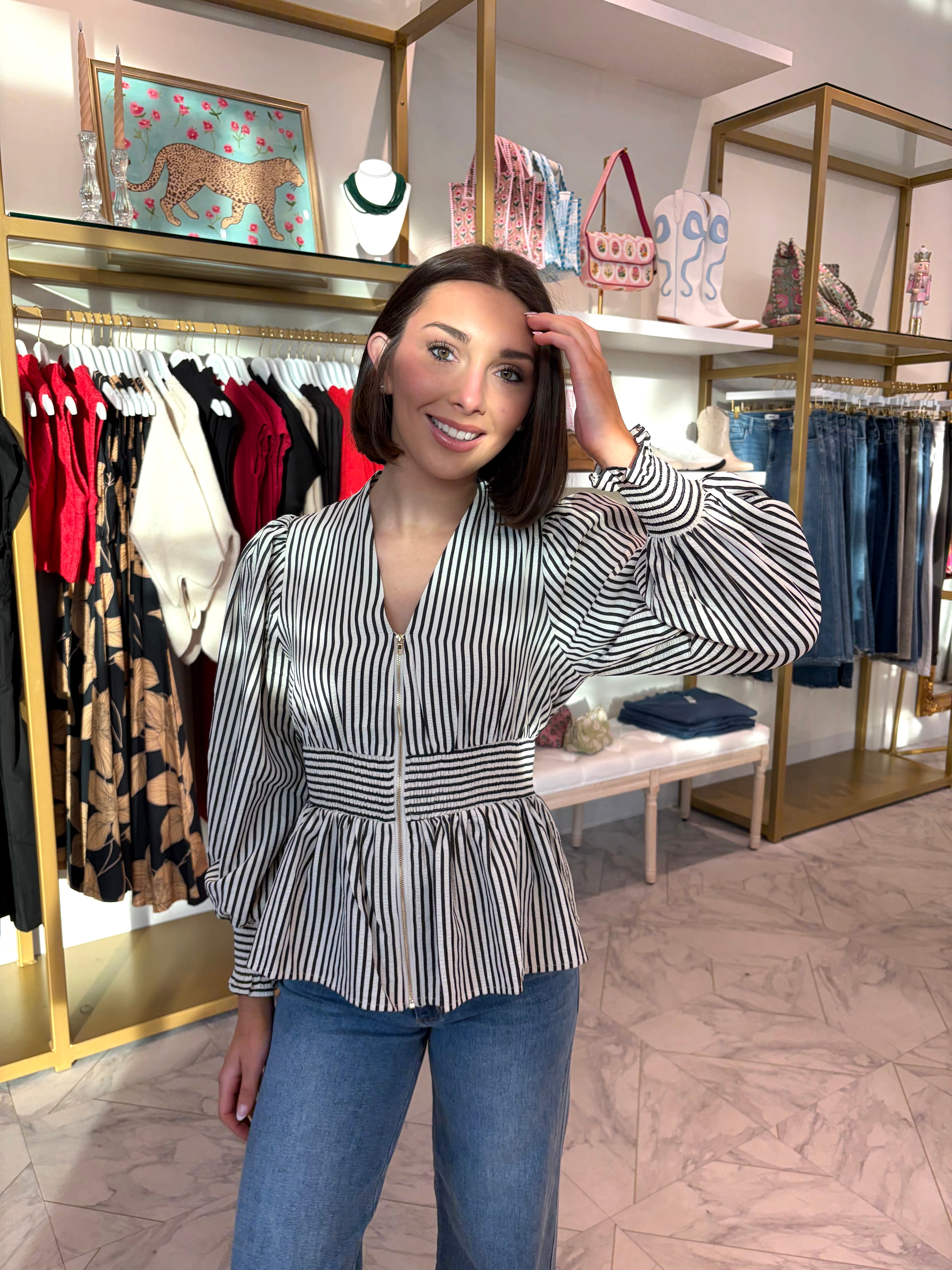 Farah Top - Black Stripe