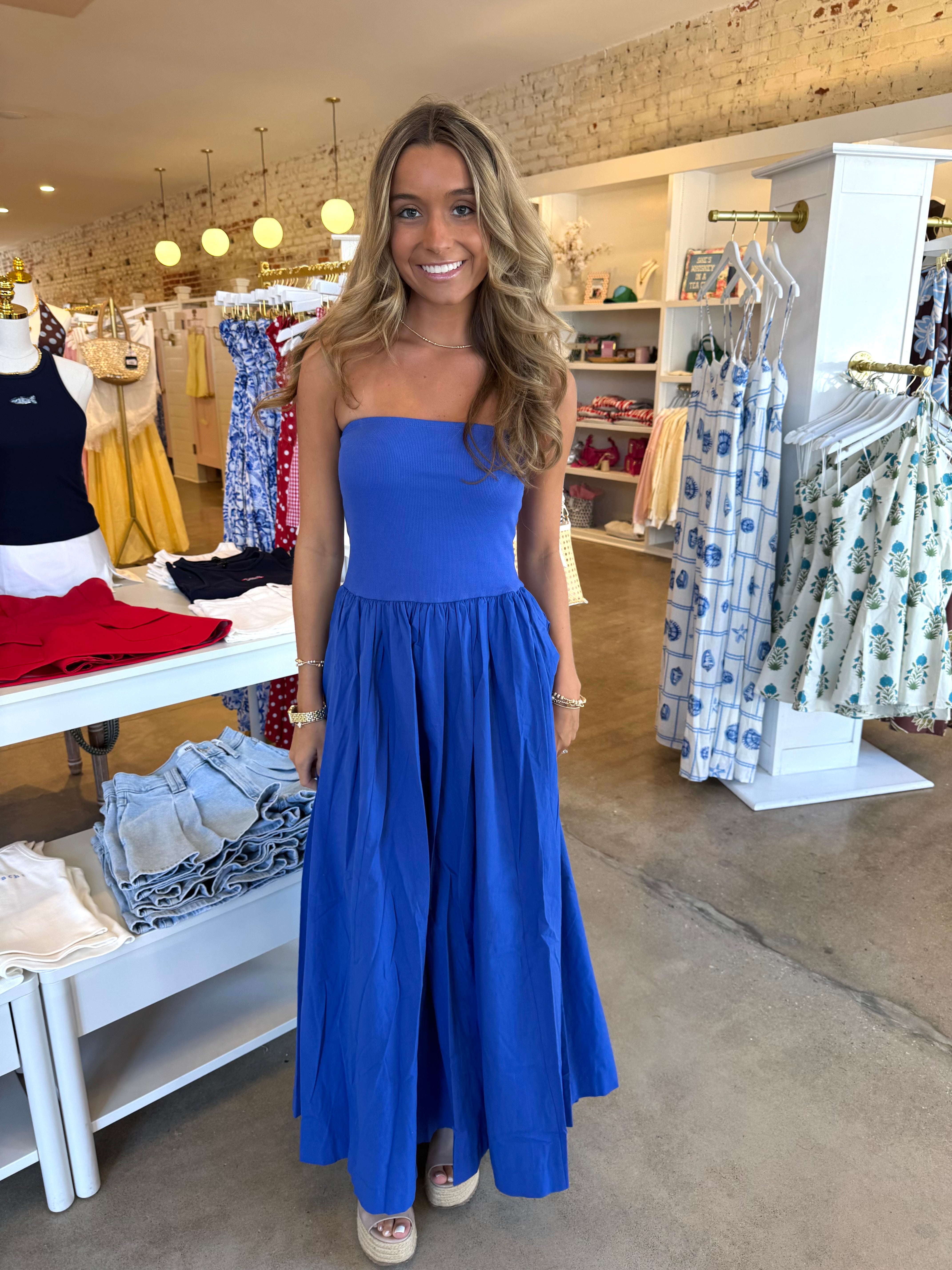 Macy Midi Dress - Cobalt Blue
