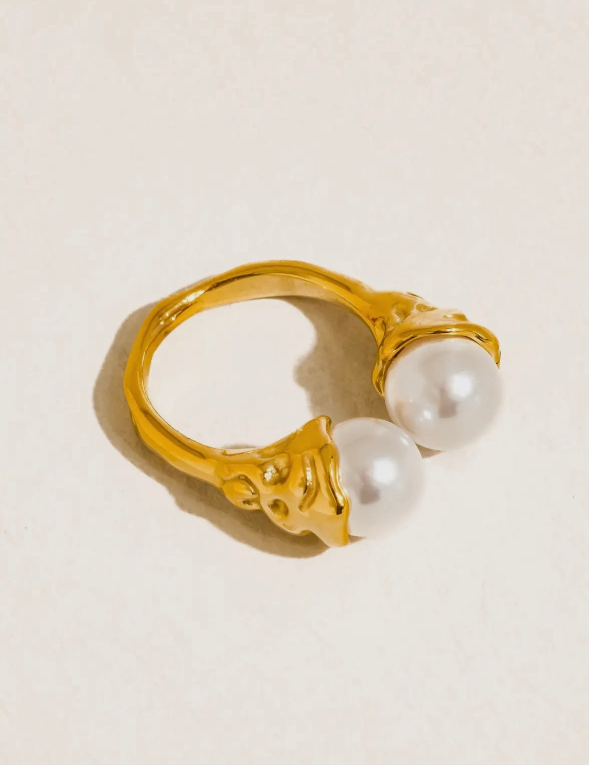 Eloura 18K Gold Non-Tarnish Pearl Adjustable Ring