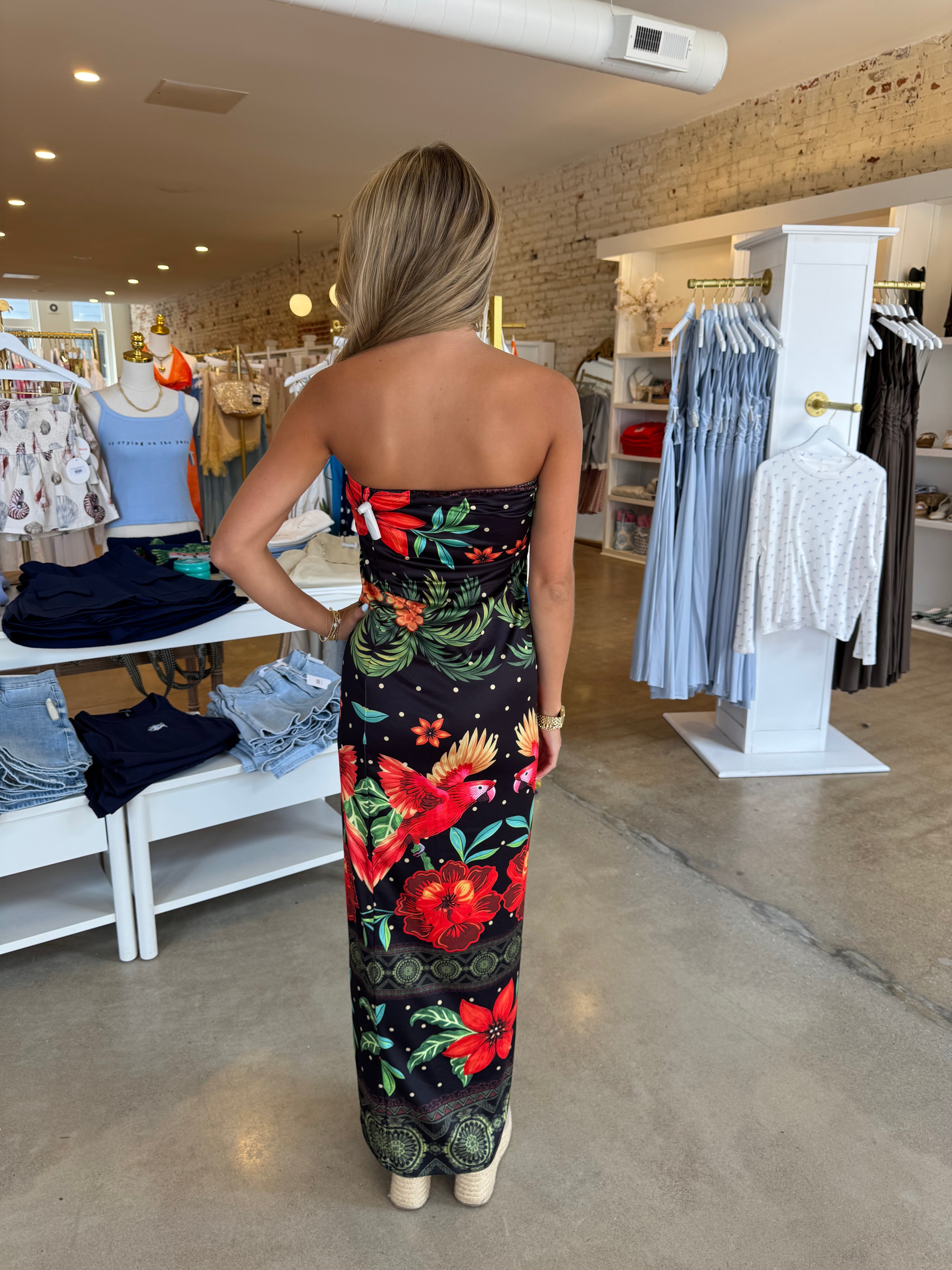 Rainforest Dreams Maxi Dress - Black