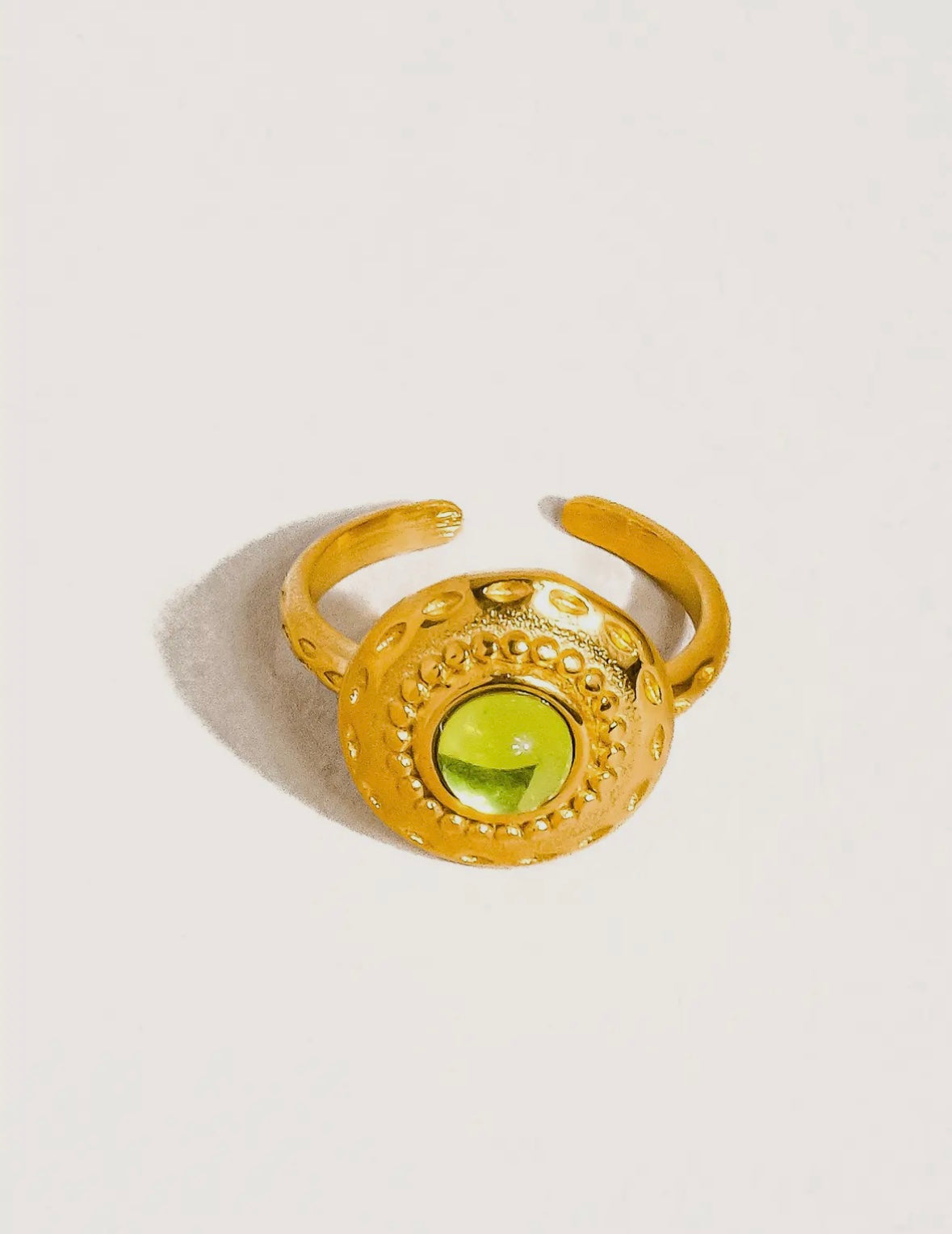 Malin 18K Gold Non-Tarnish Round Stone Ring - Gold