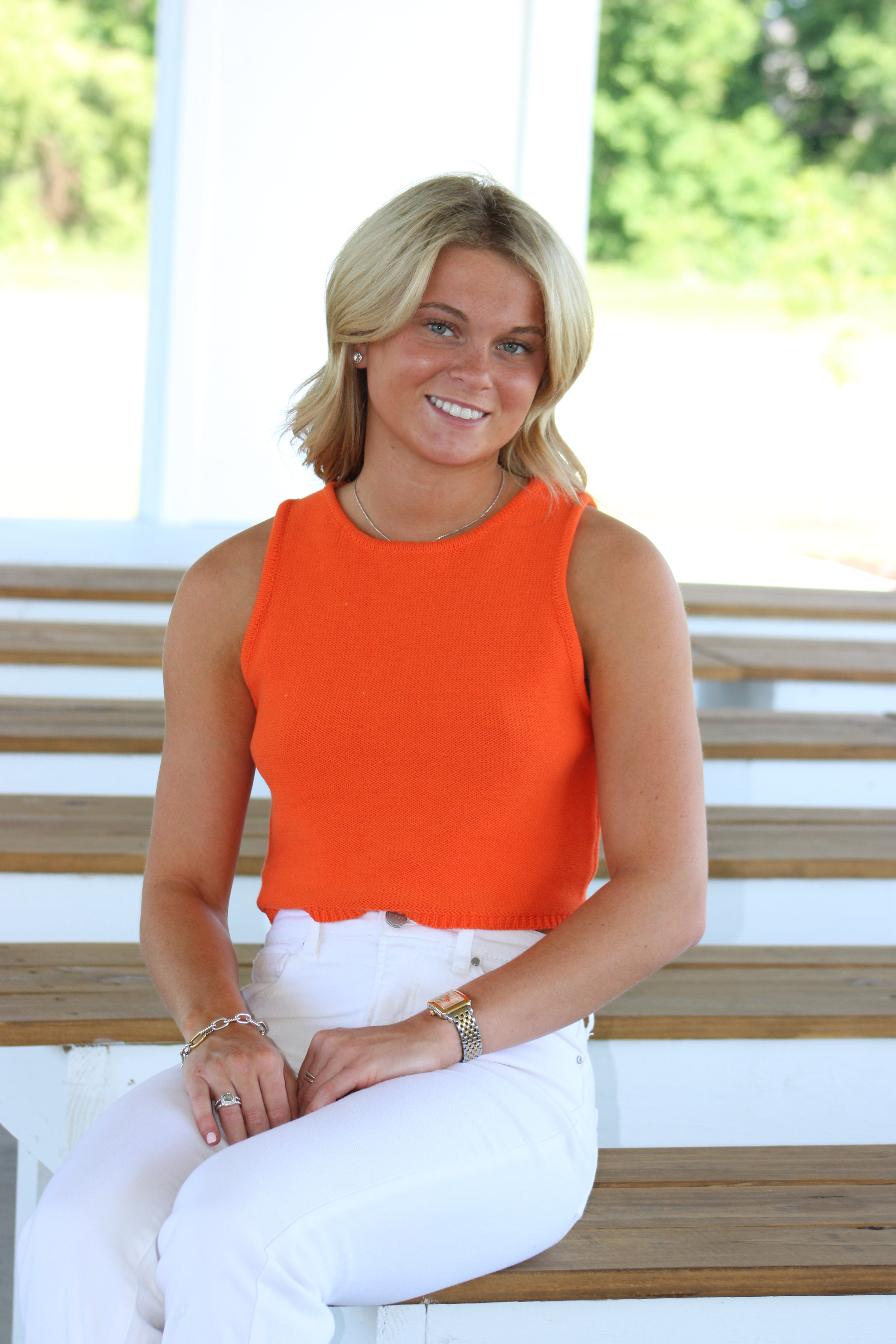 Lara Knit Top - Orange