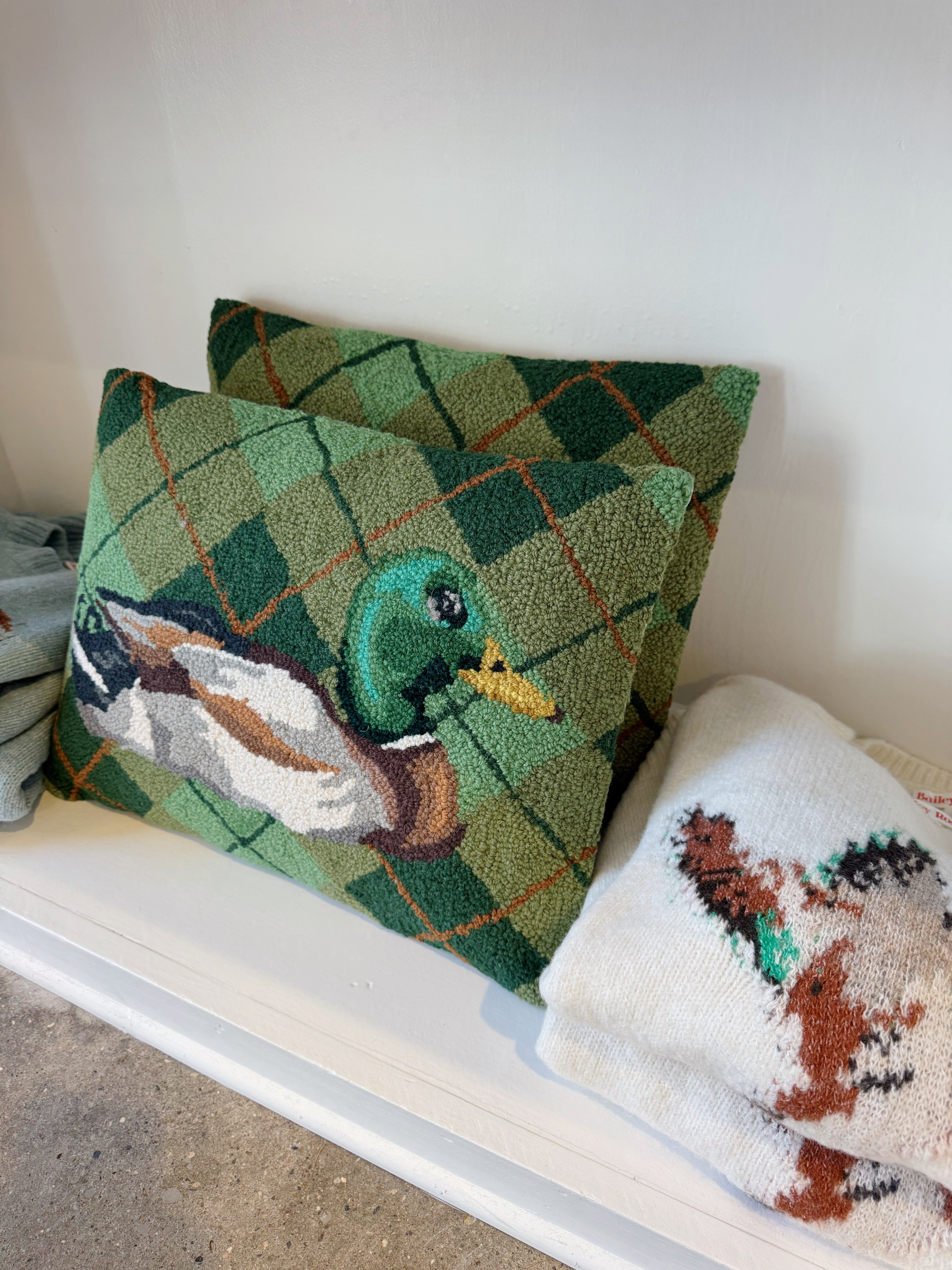 Mallard Plaid Needle Point Pillow