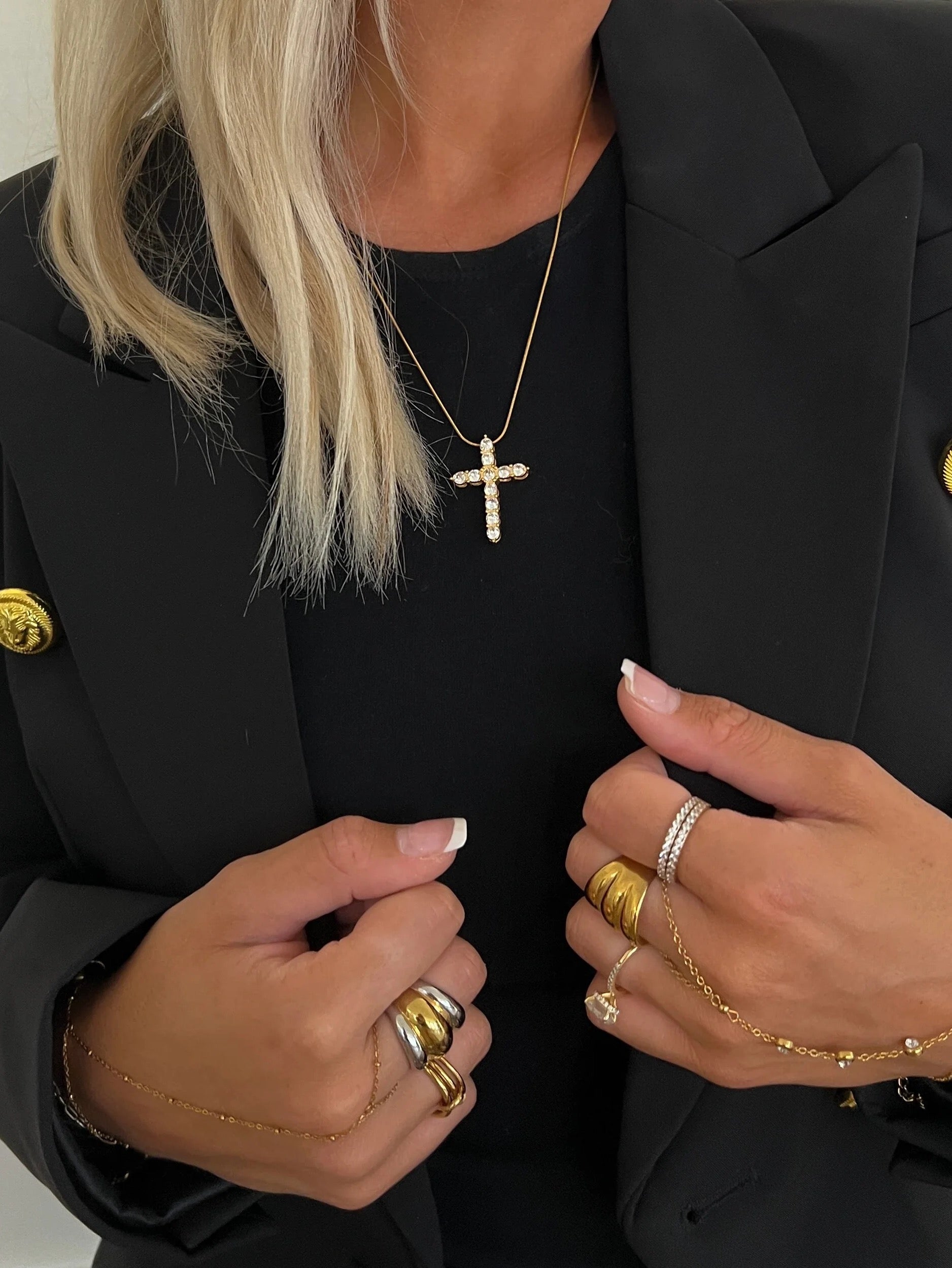 XL Diamond Cross Necklace