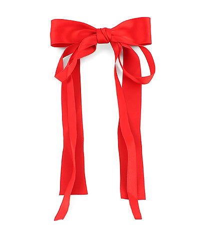 Clara Ribbon Hair Barrette - Red