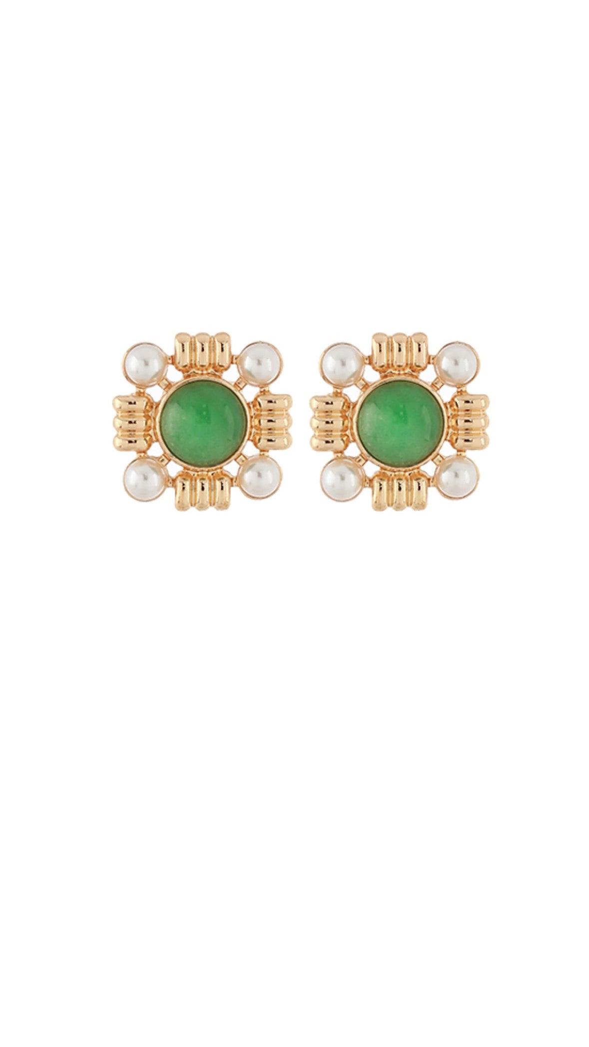 Hana Stud Earrings - Green