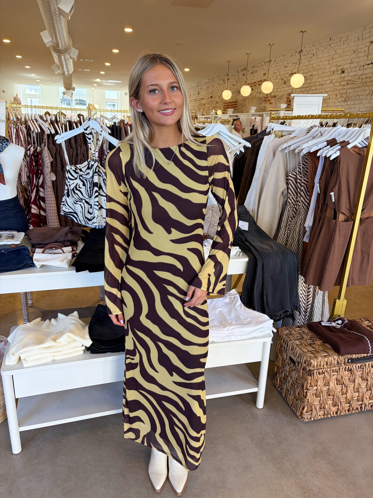 Jaxton Zebra Print Maxi
