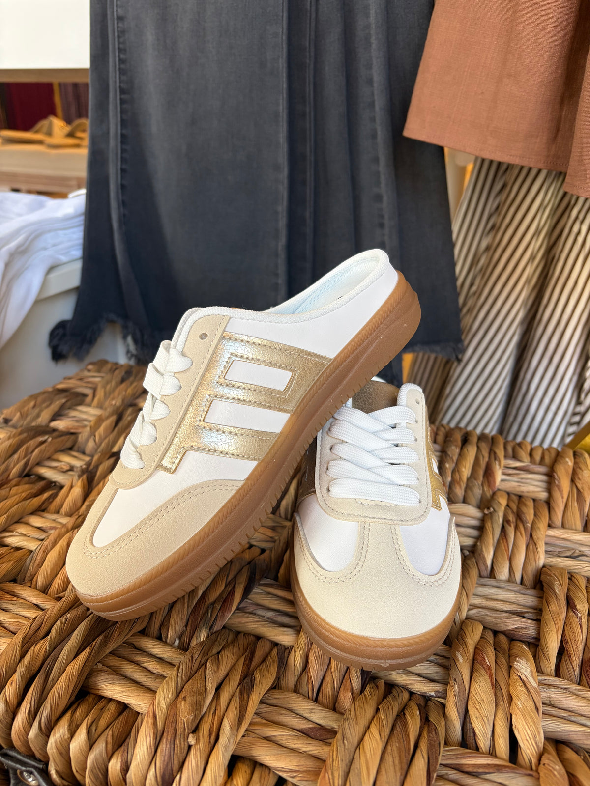 Giana Gold Combo Slip On Sneaker