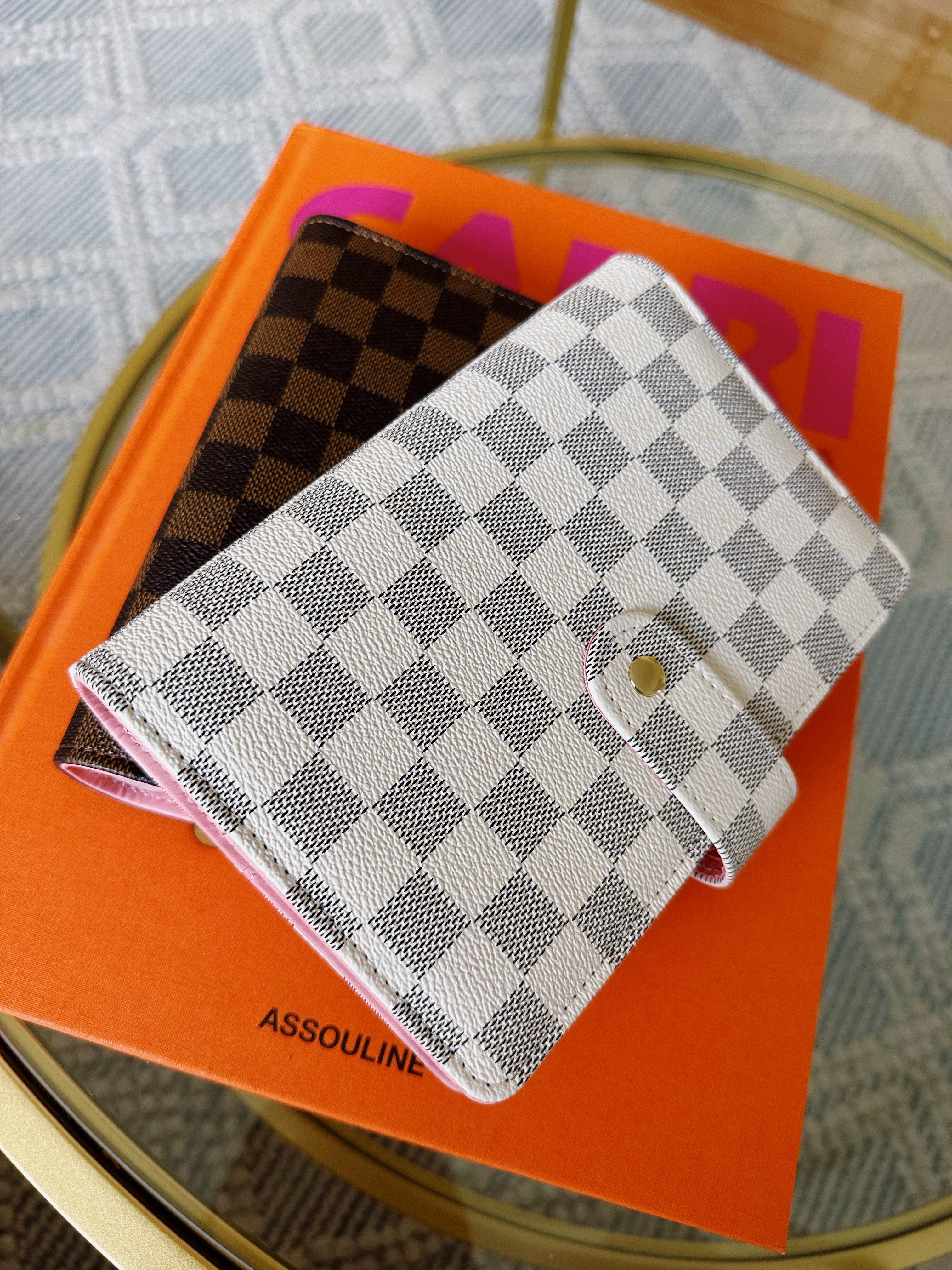 Checkered Notebook Planner - Brown