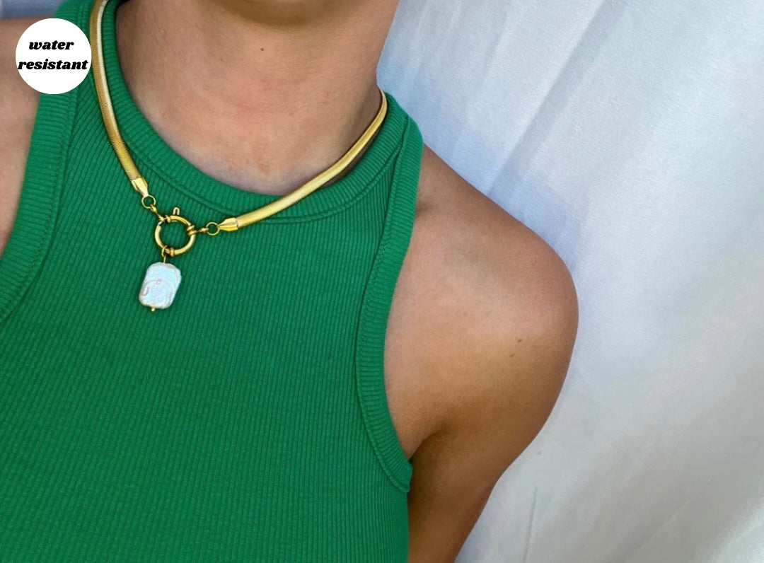 Herringbone Pearl Necklace