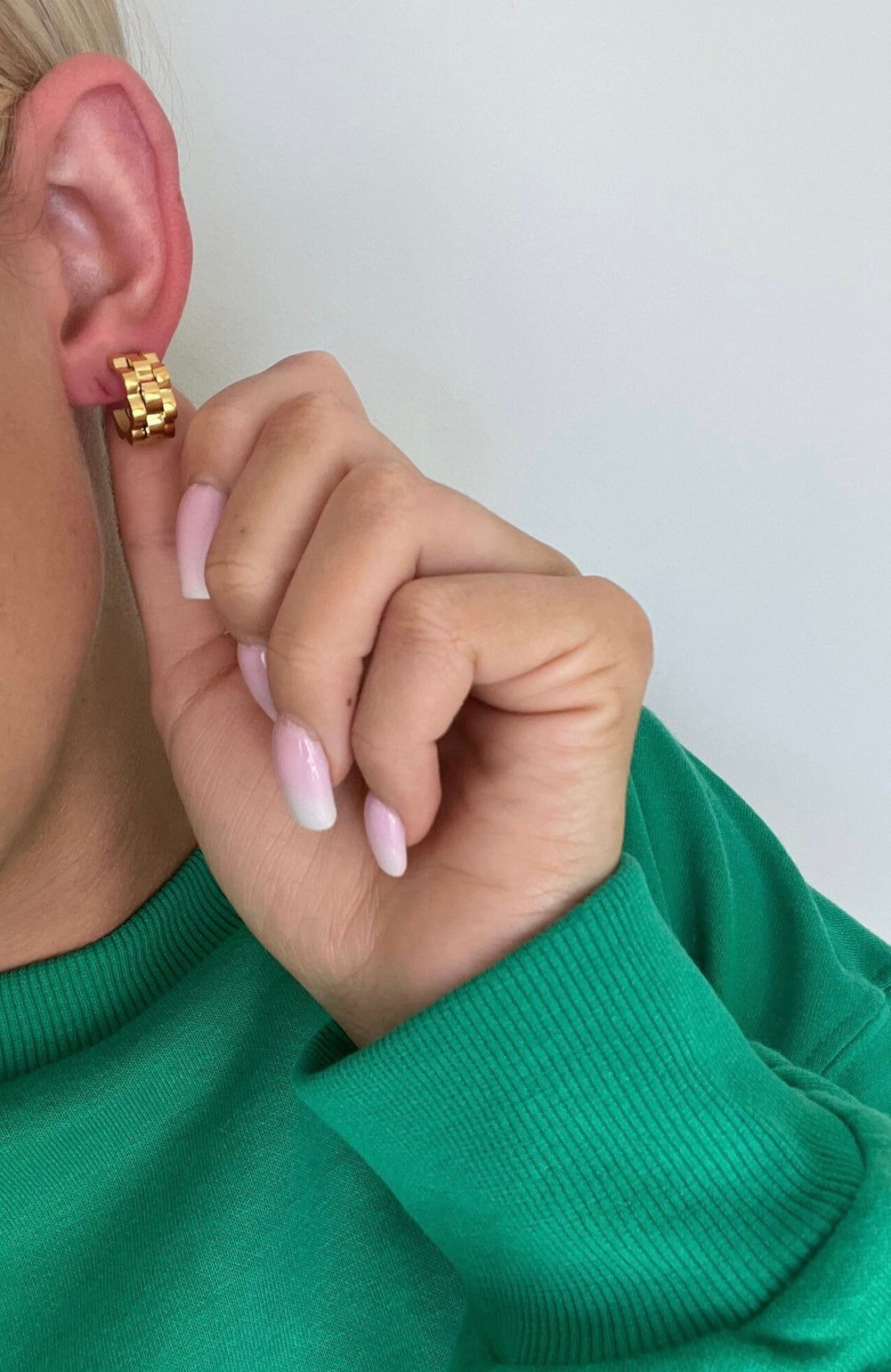 Small Rolly Two Toned Hoop Earrings