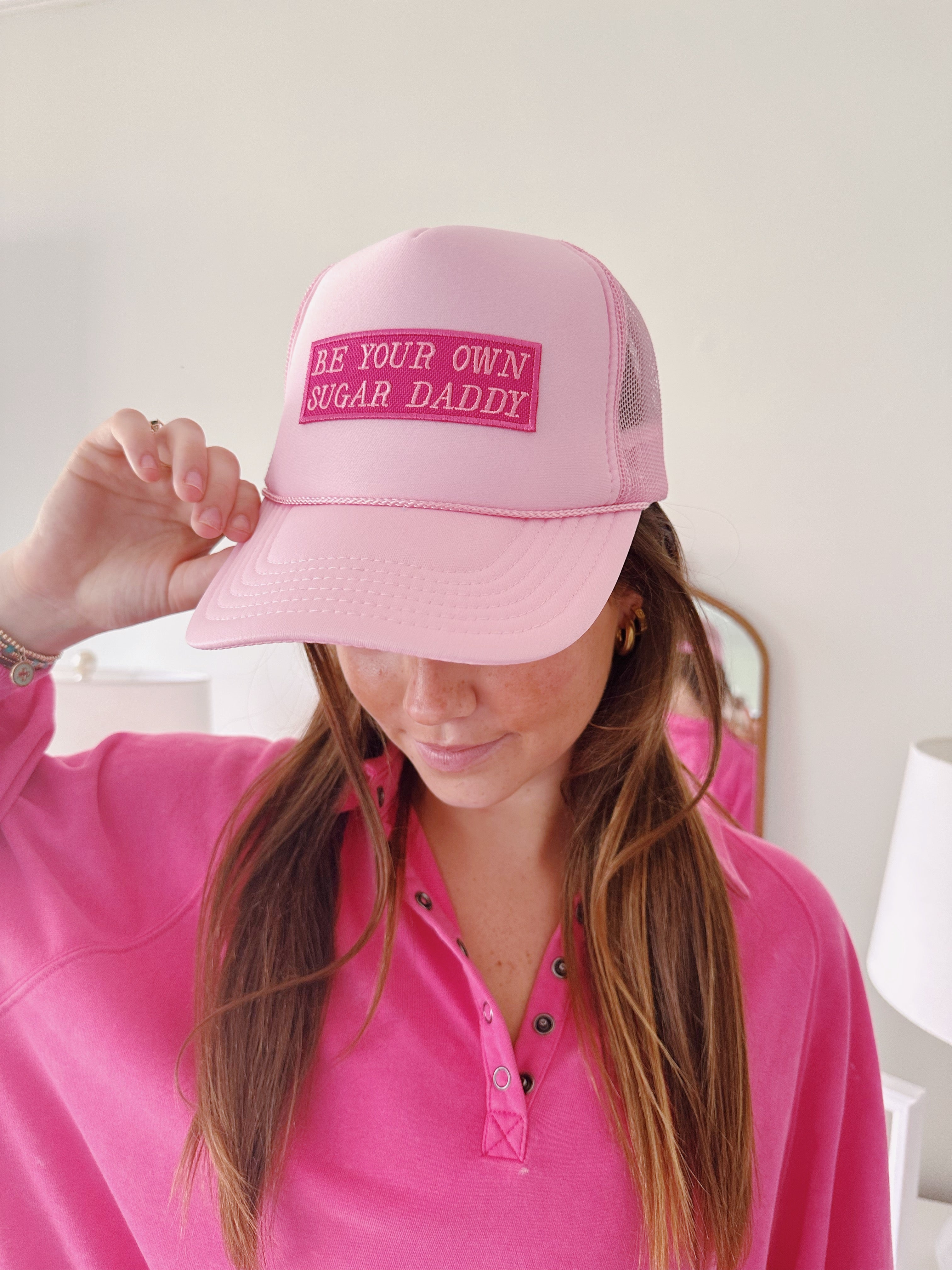 Be Your Own Sugar Daddy Trucker Hat - Pink