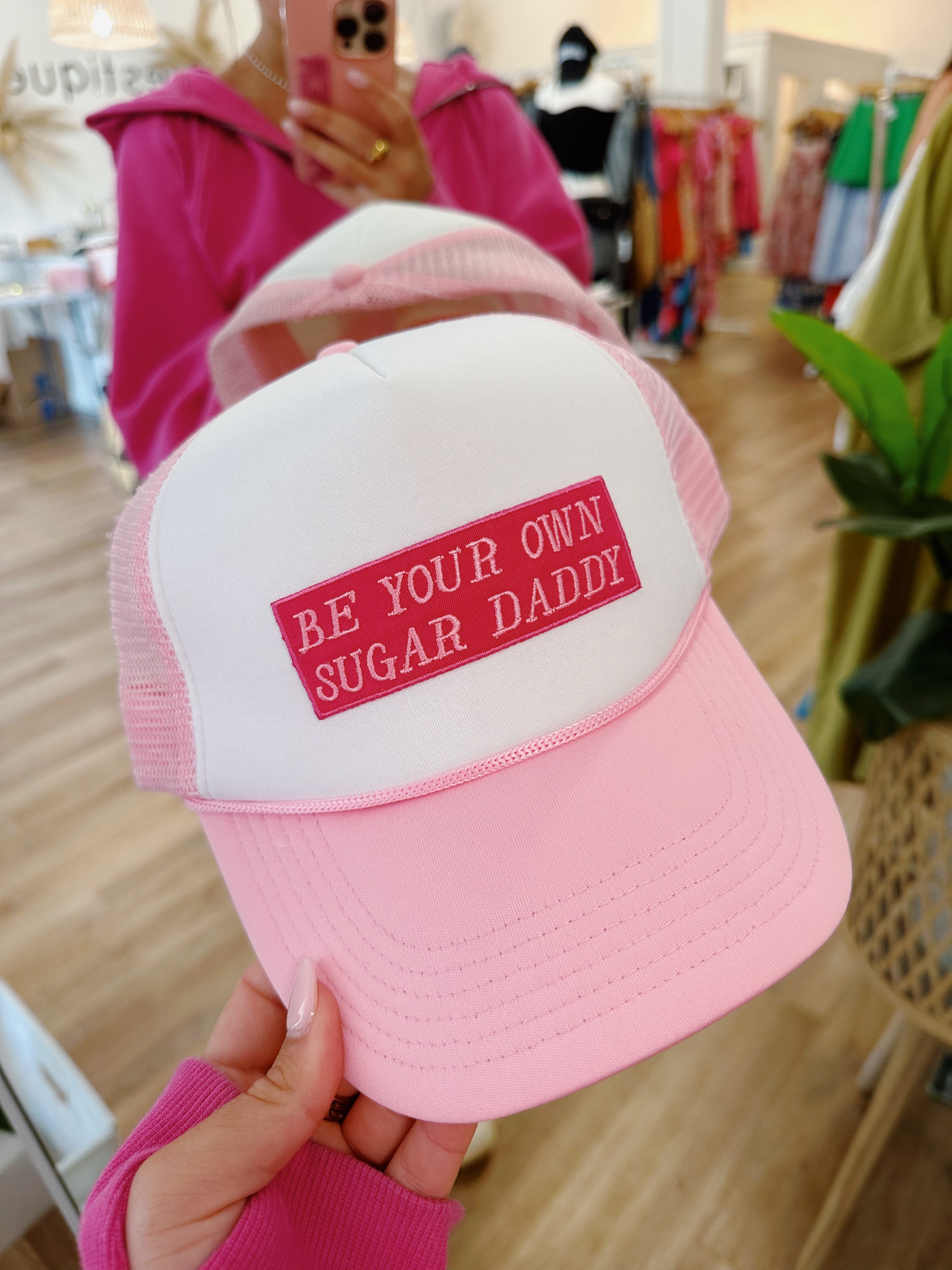 Be Your Own Sugar Daddy Trucker Hat - Pink