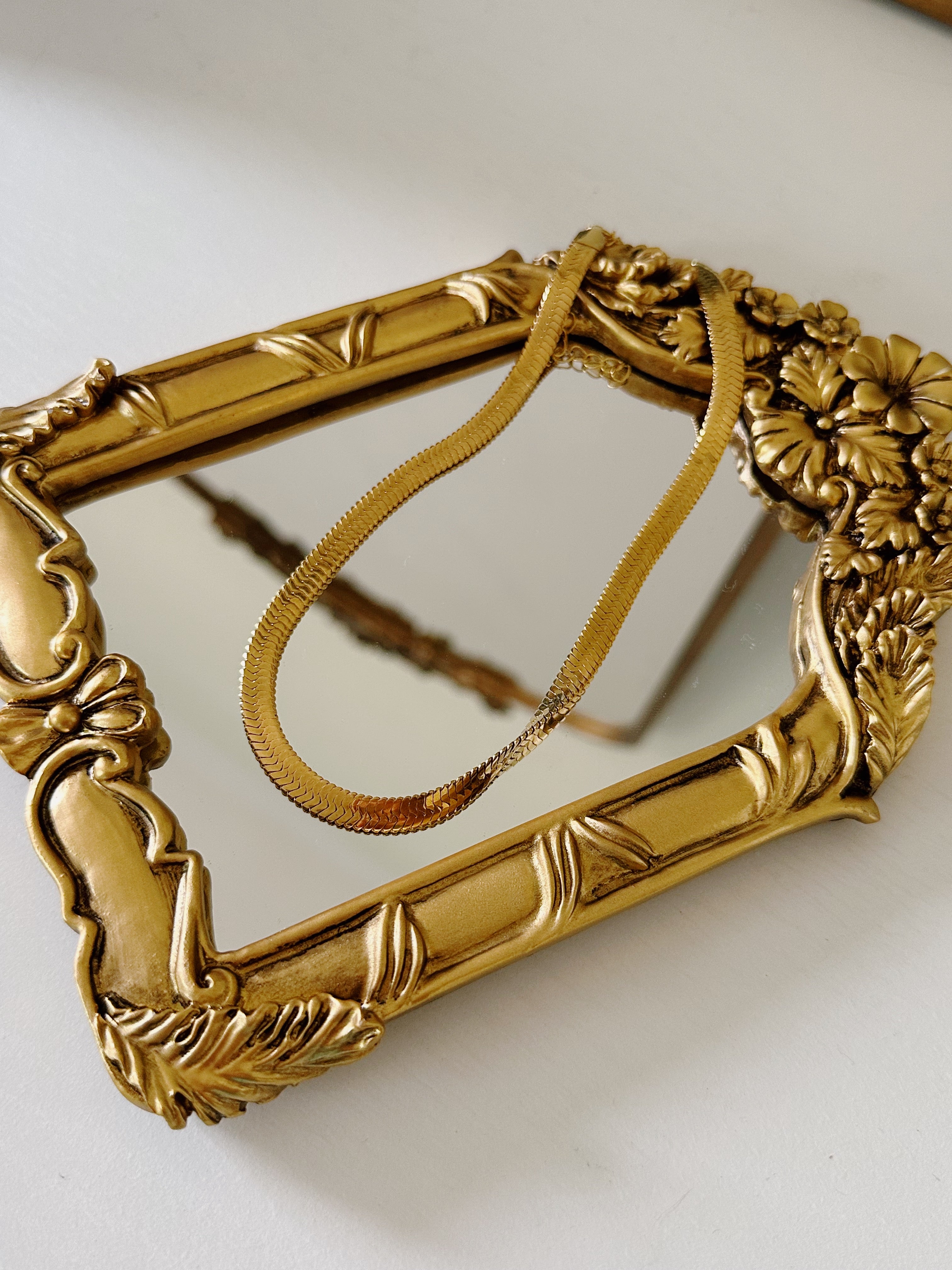 Gold Herringbone Necklace