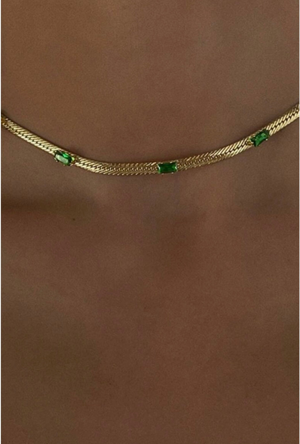 Hailey Necklace - White & Emerald