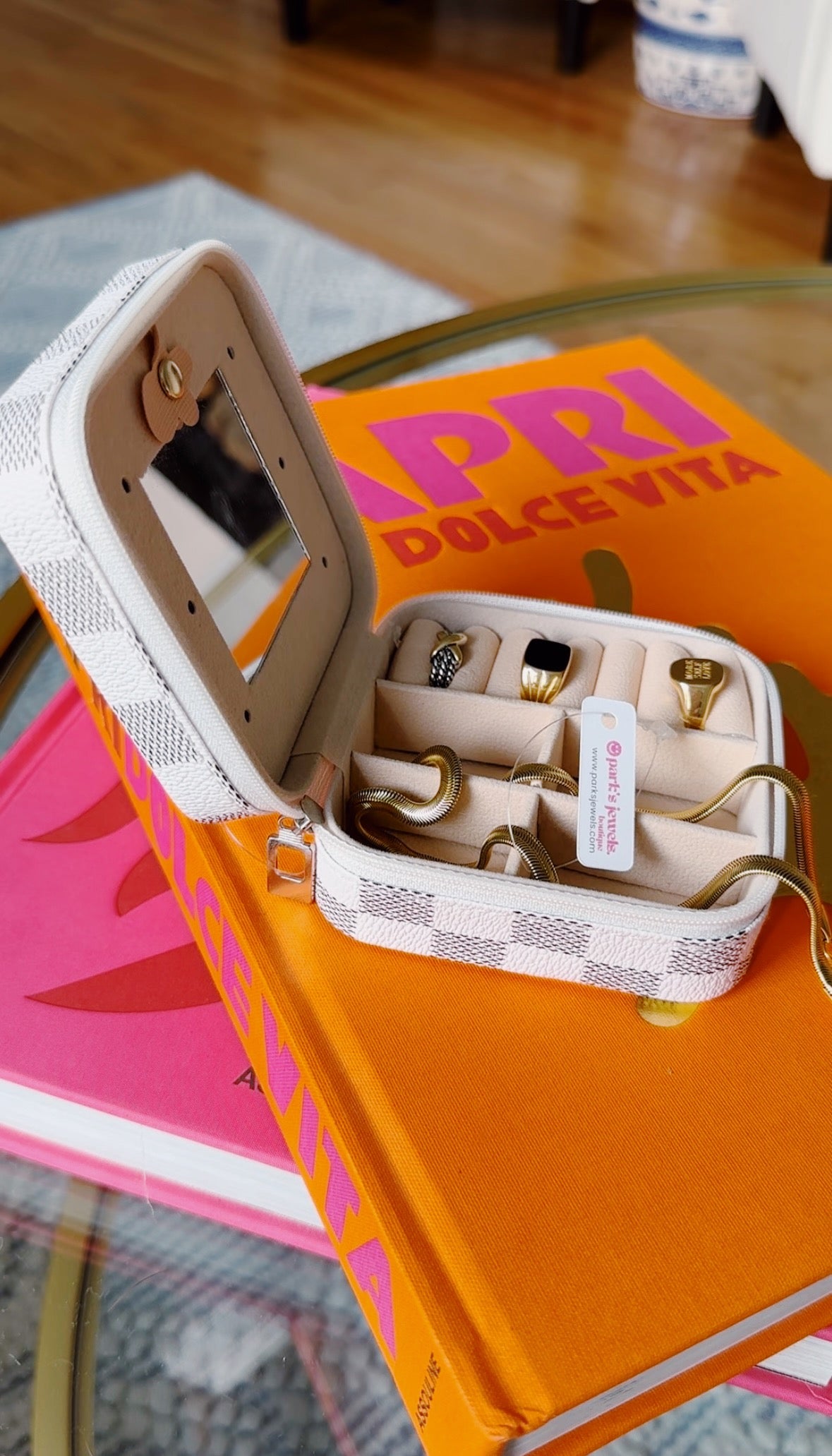 Checkered Travel Jewelry Boxes