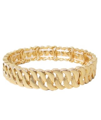 Twist Metal Stretch Bracelet - Gold