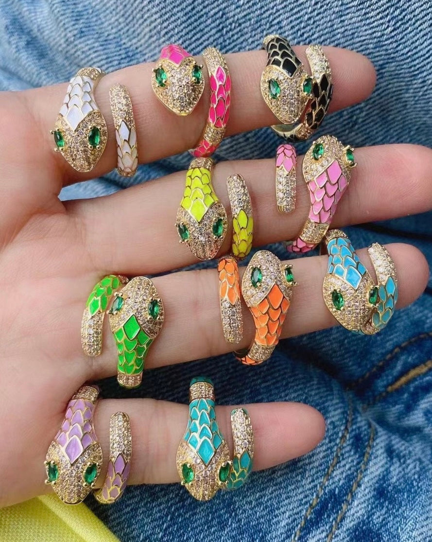 neon snake ring