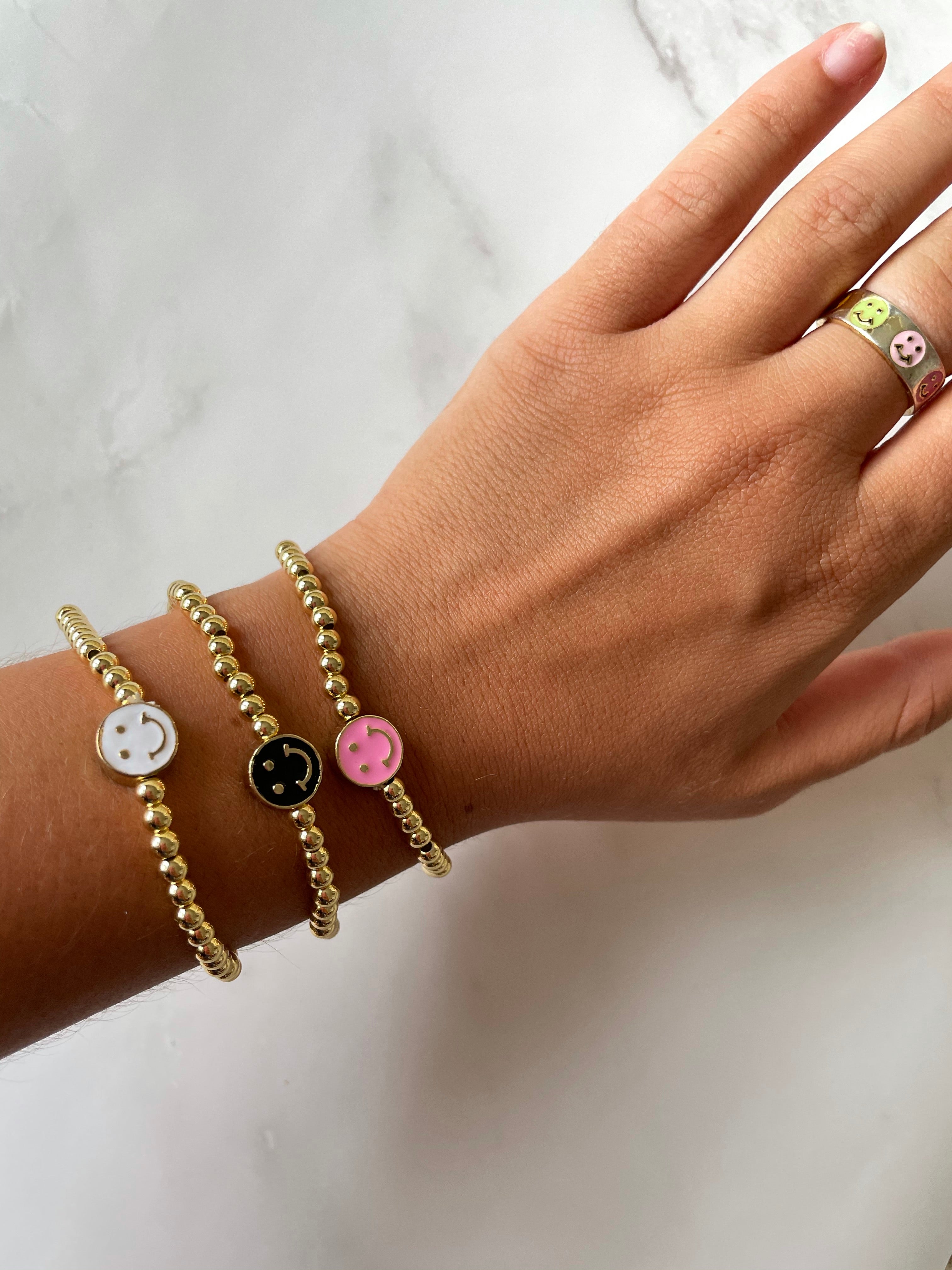 beaded smile bracelet