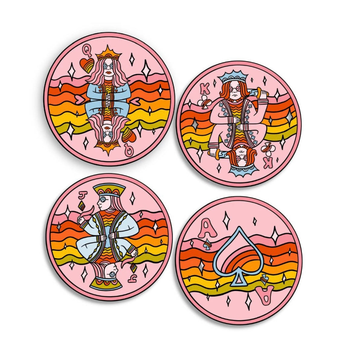 Royal Flush Coasters - (set of 4)