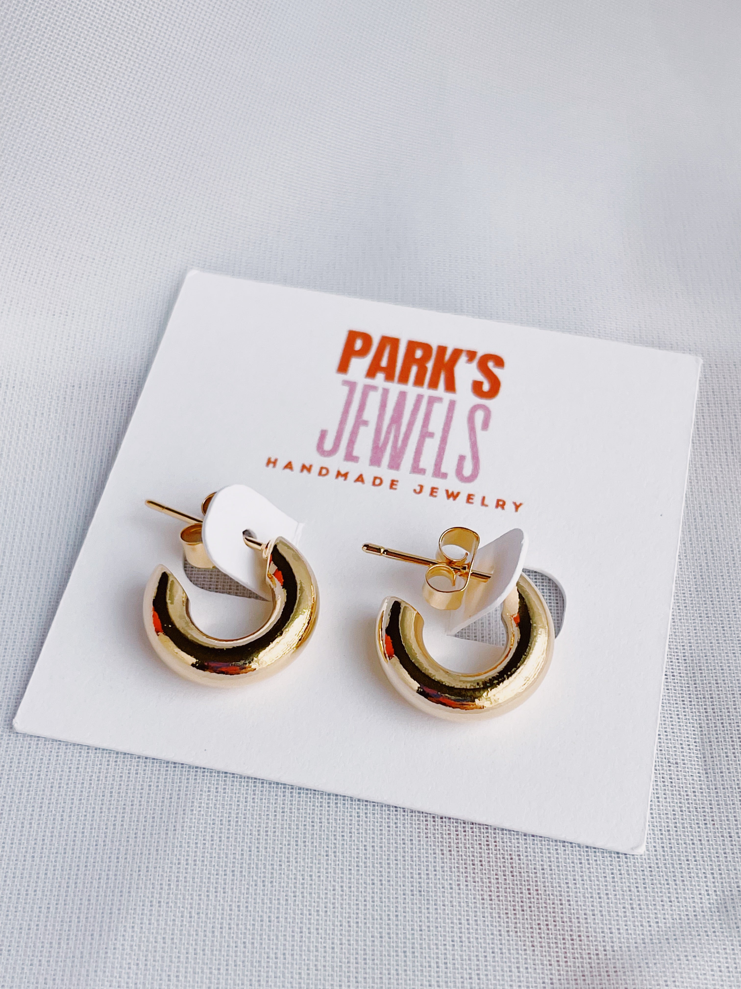 Mini Gold Hoops Medium Width