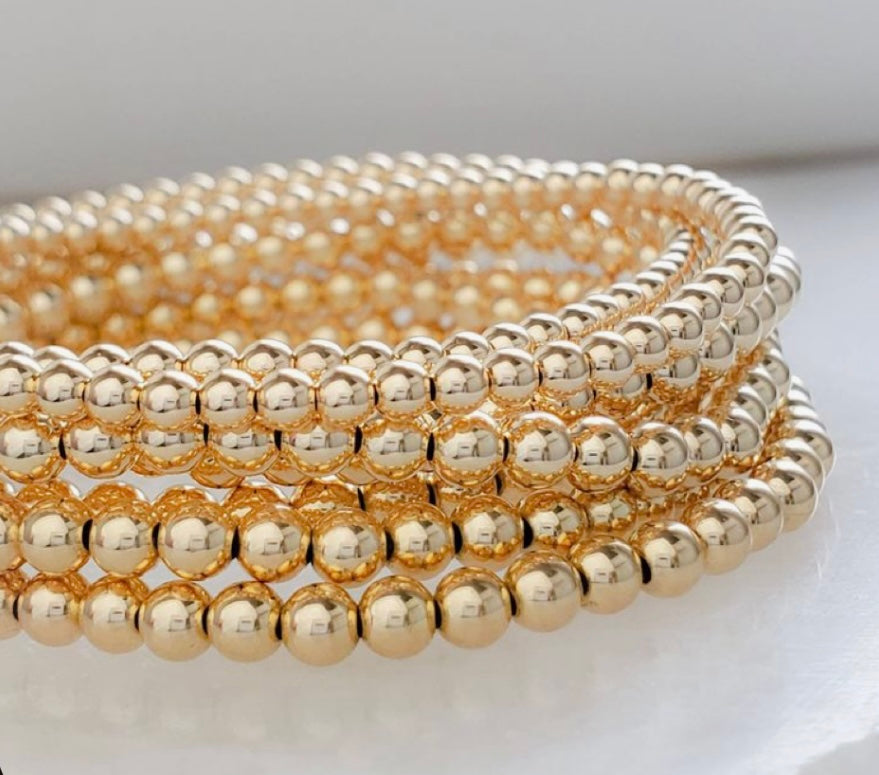 Gold Beaded Bracelet Stack