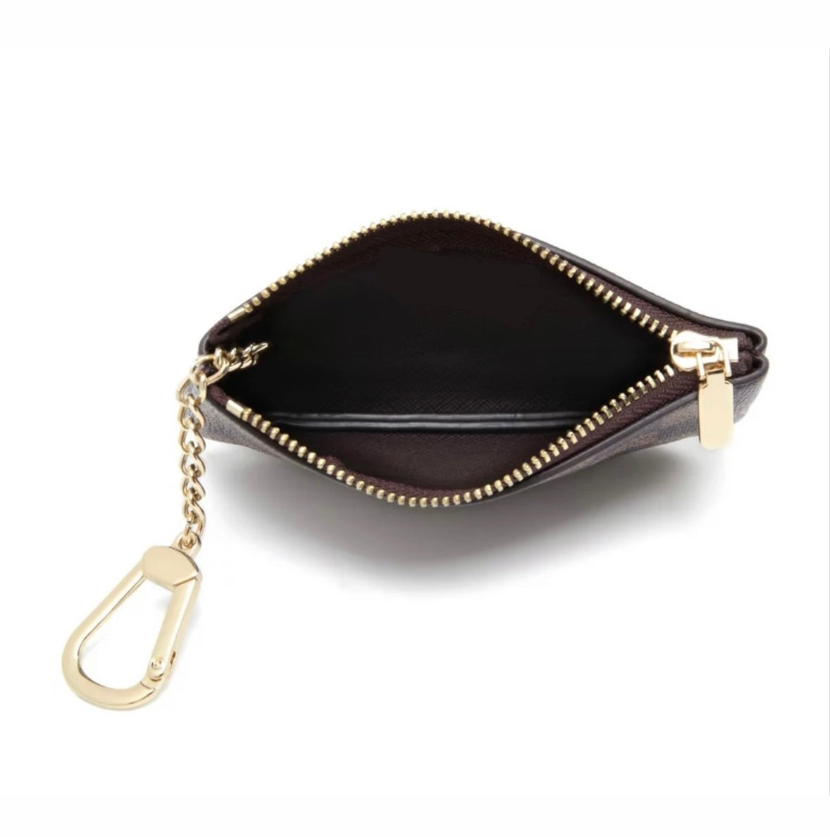Checkered Key Wallet - Brown