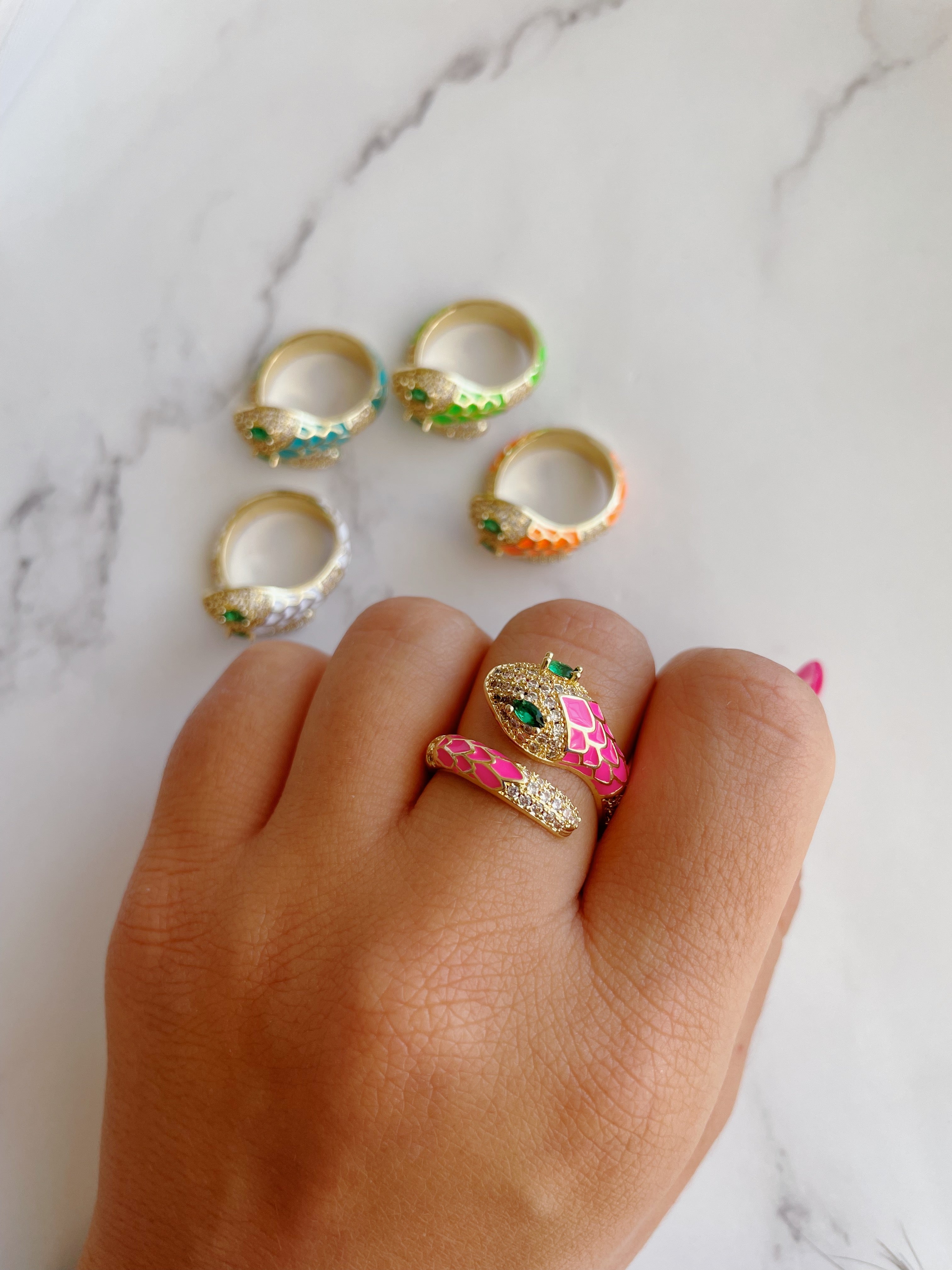 neon snake ring