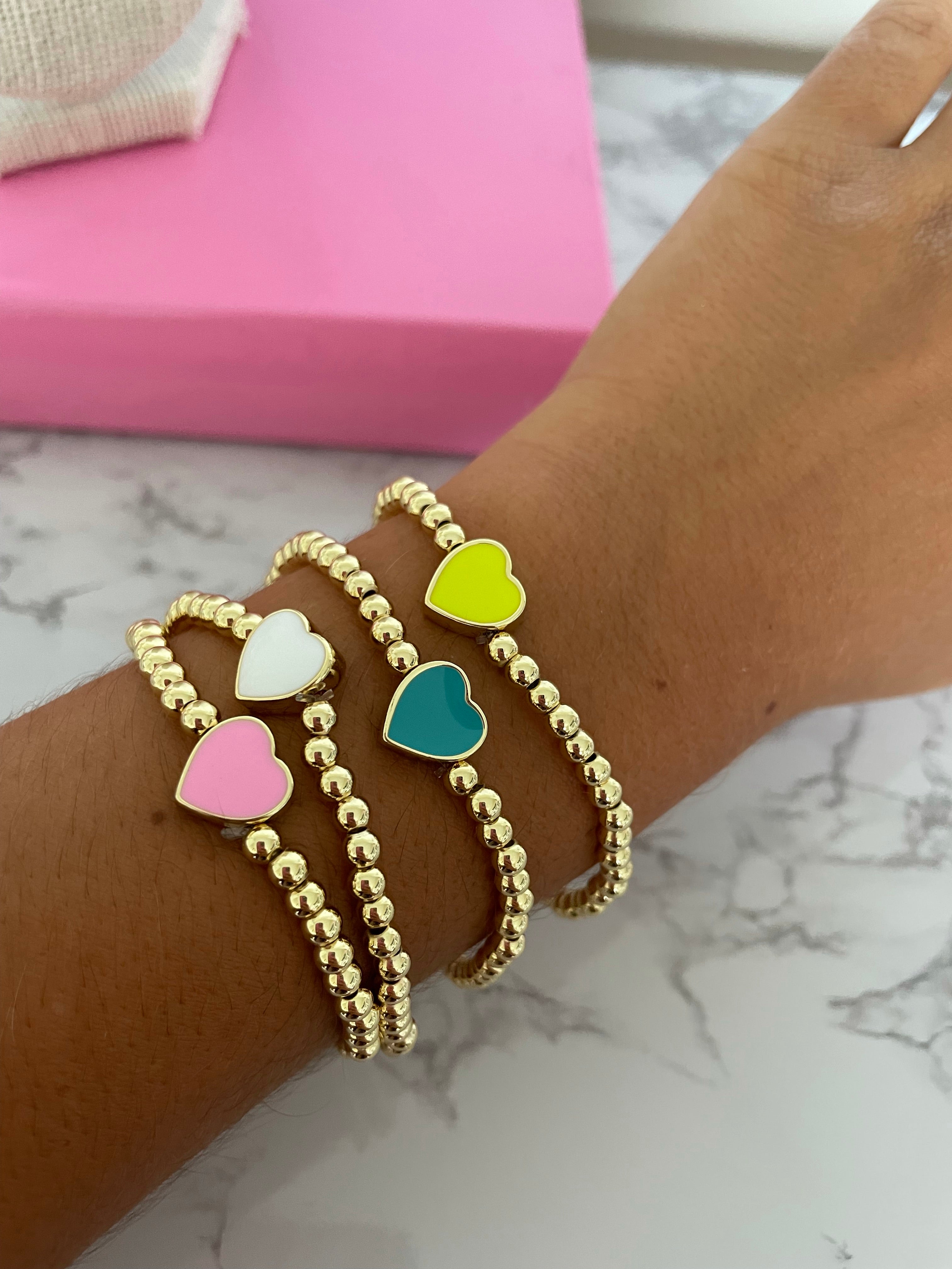 beaded heart bracelet