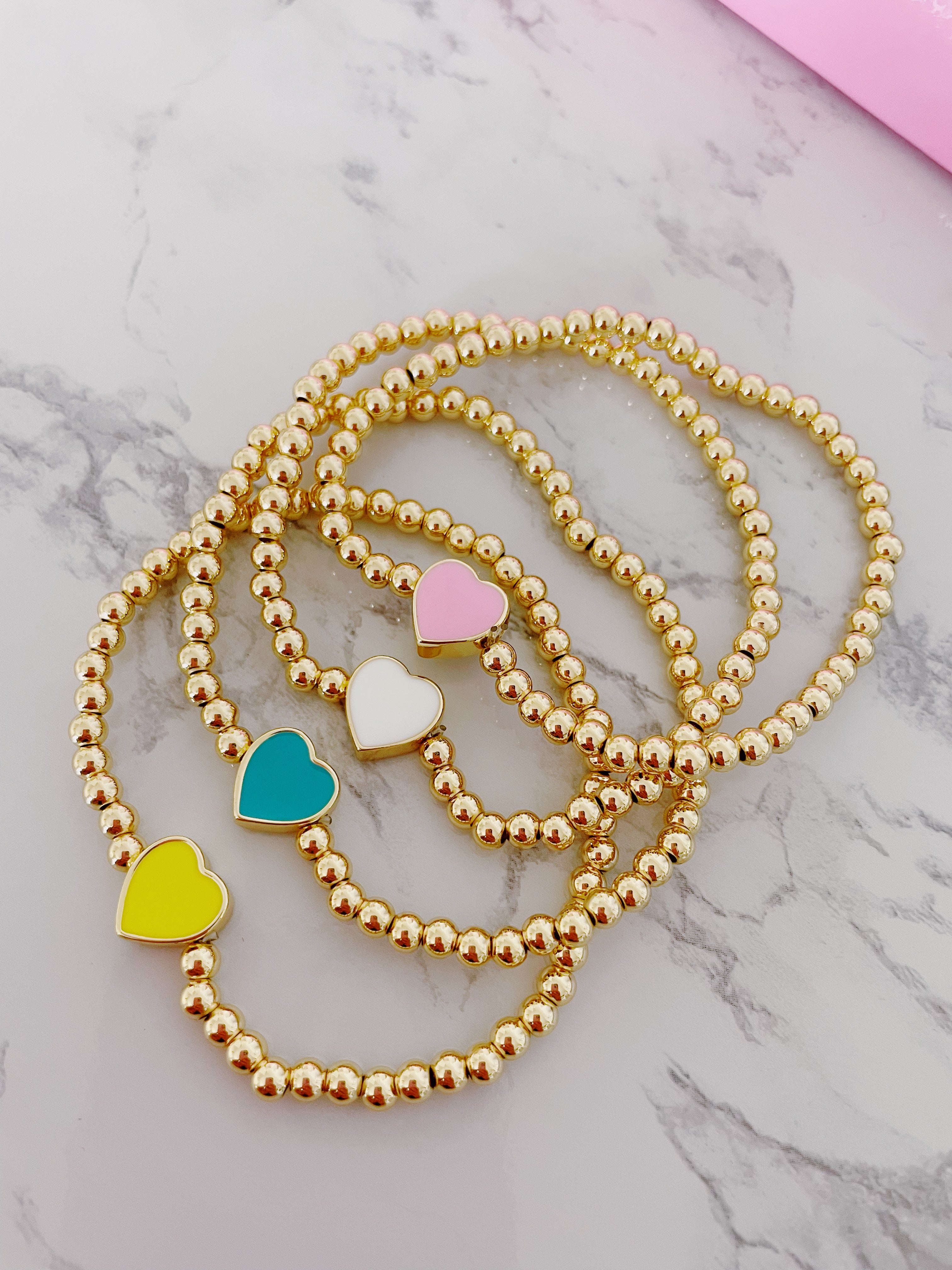 beaded heart bracelet