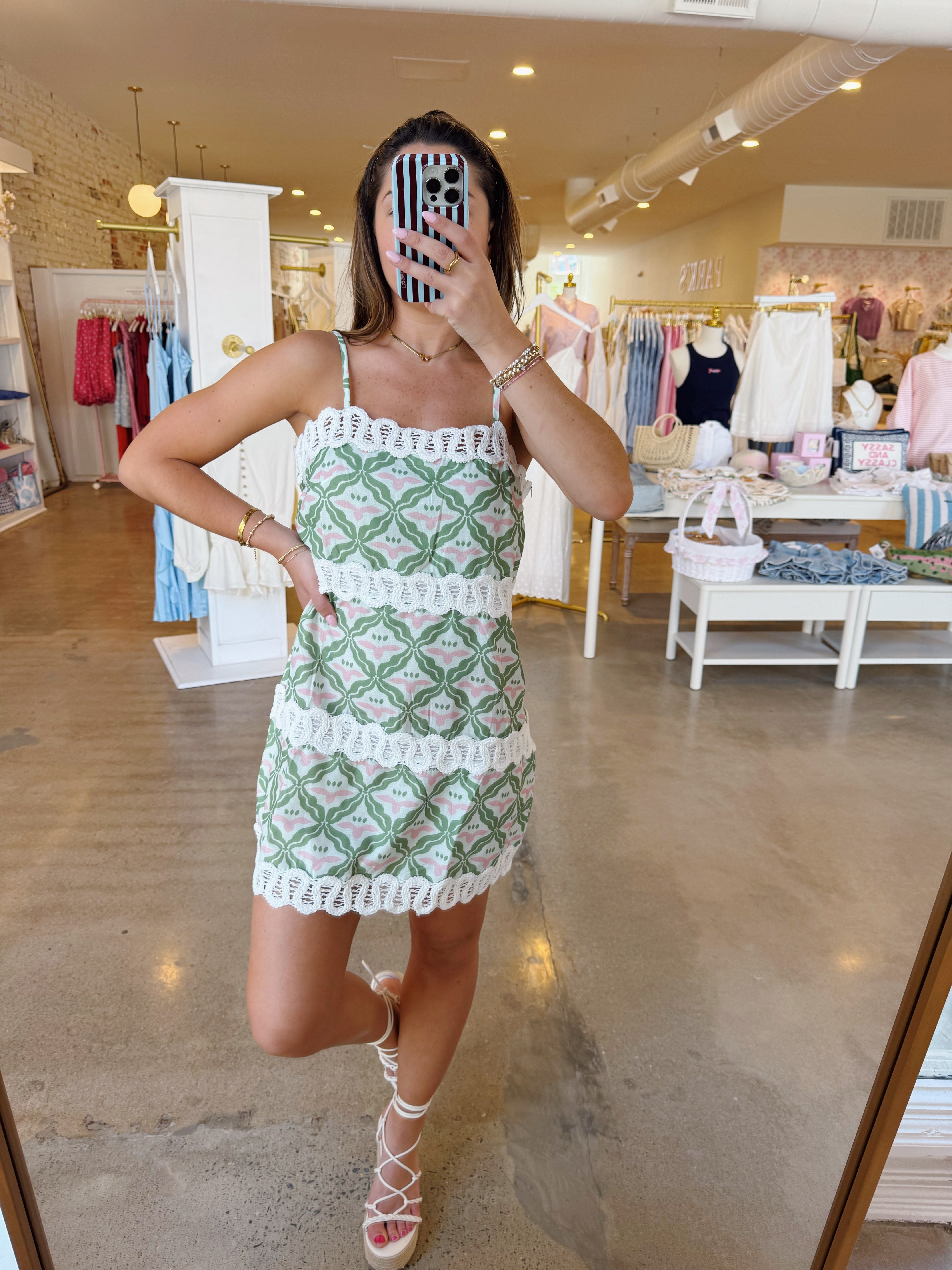 Madigan Linen Mini Dress - Green