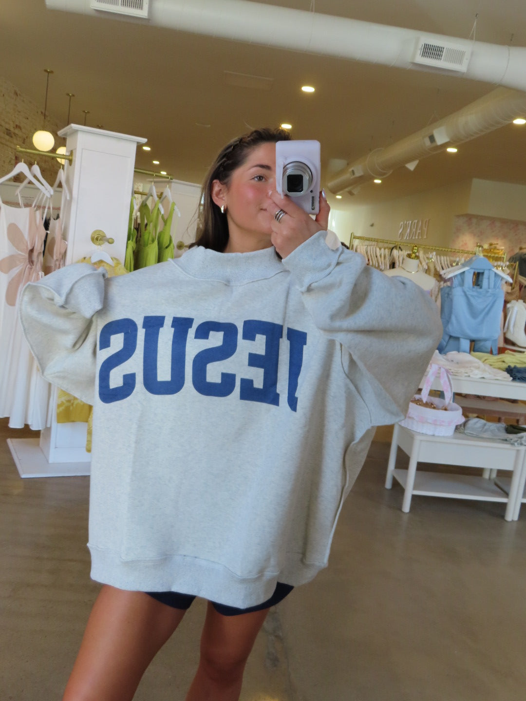 JESUS Mockneck Sweatshirt - Grey