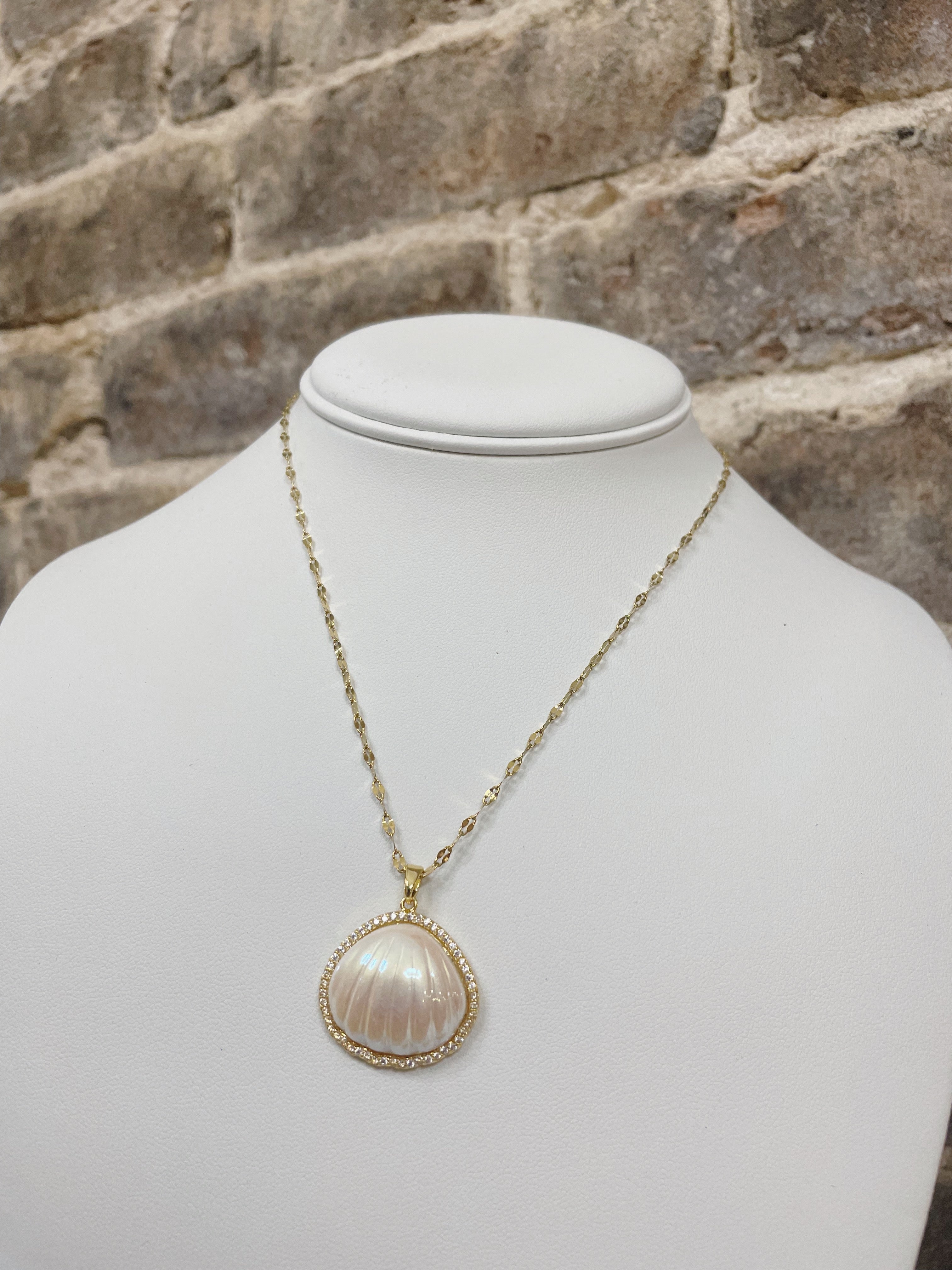 Coastal Shell Necklace - Gold - Water Resistant