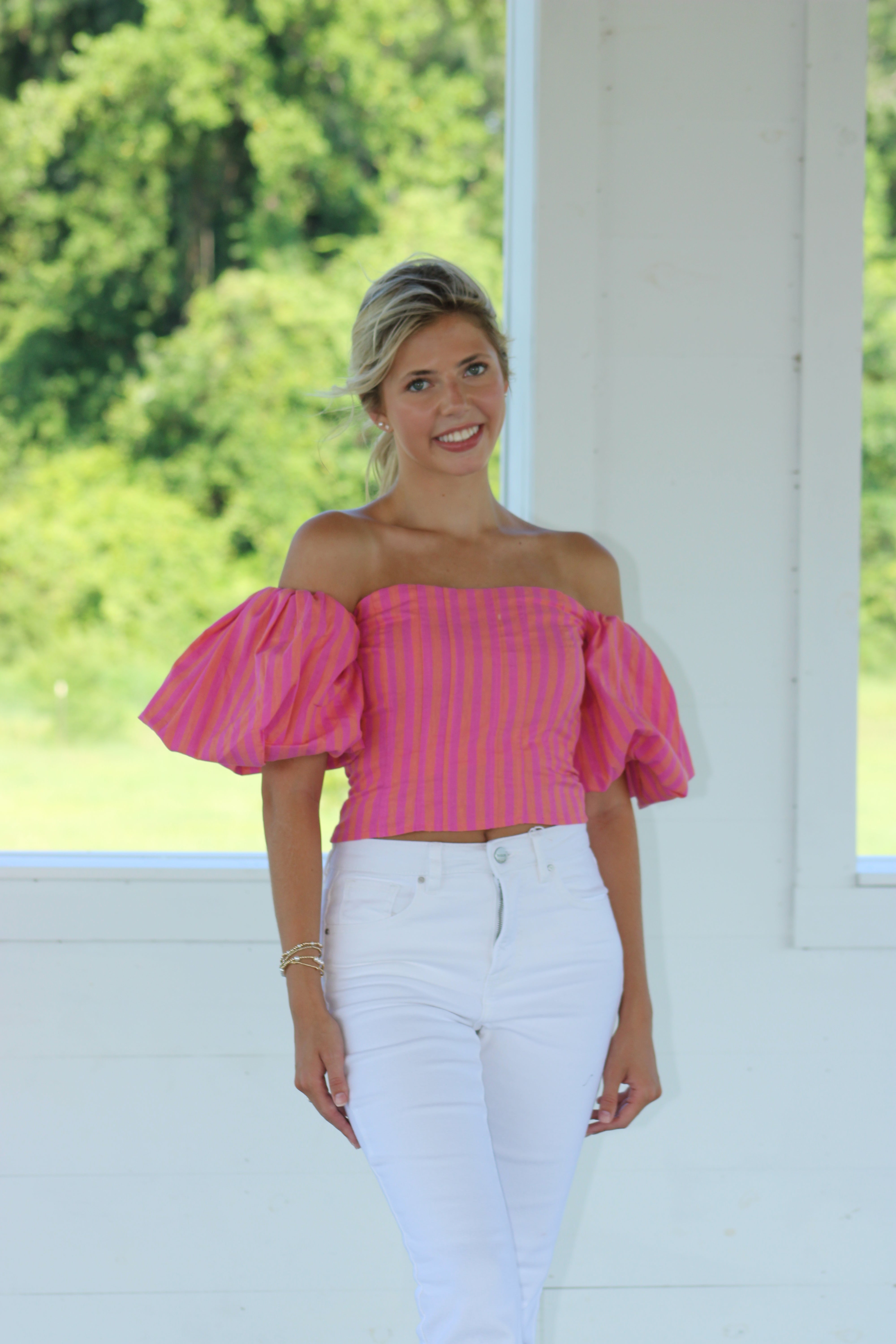 Cali Sun Top - Pink & Orane
