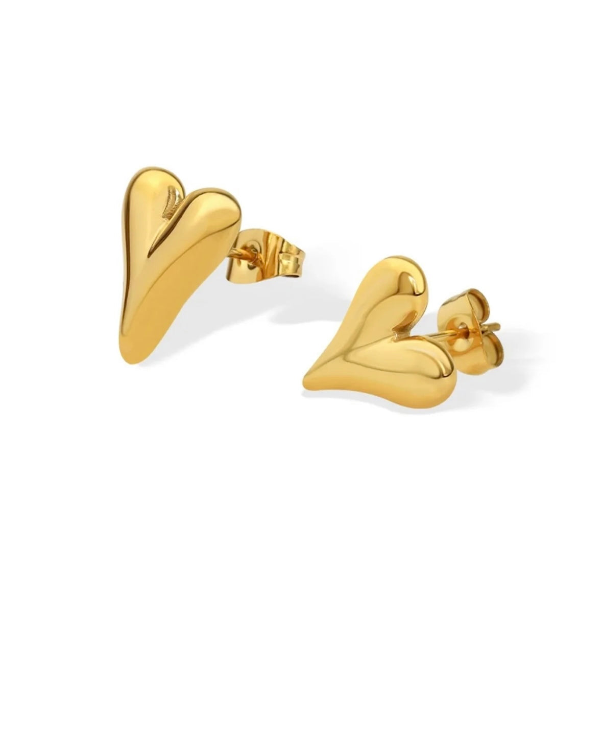 Heart Studs - Gold - Water Resistant