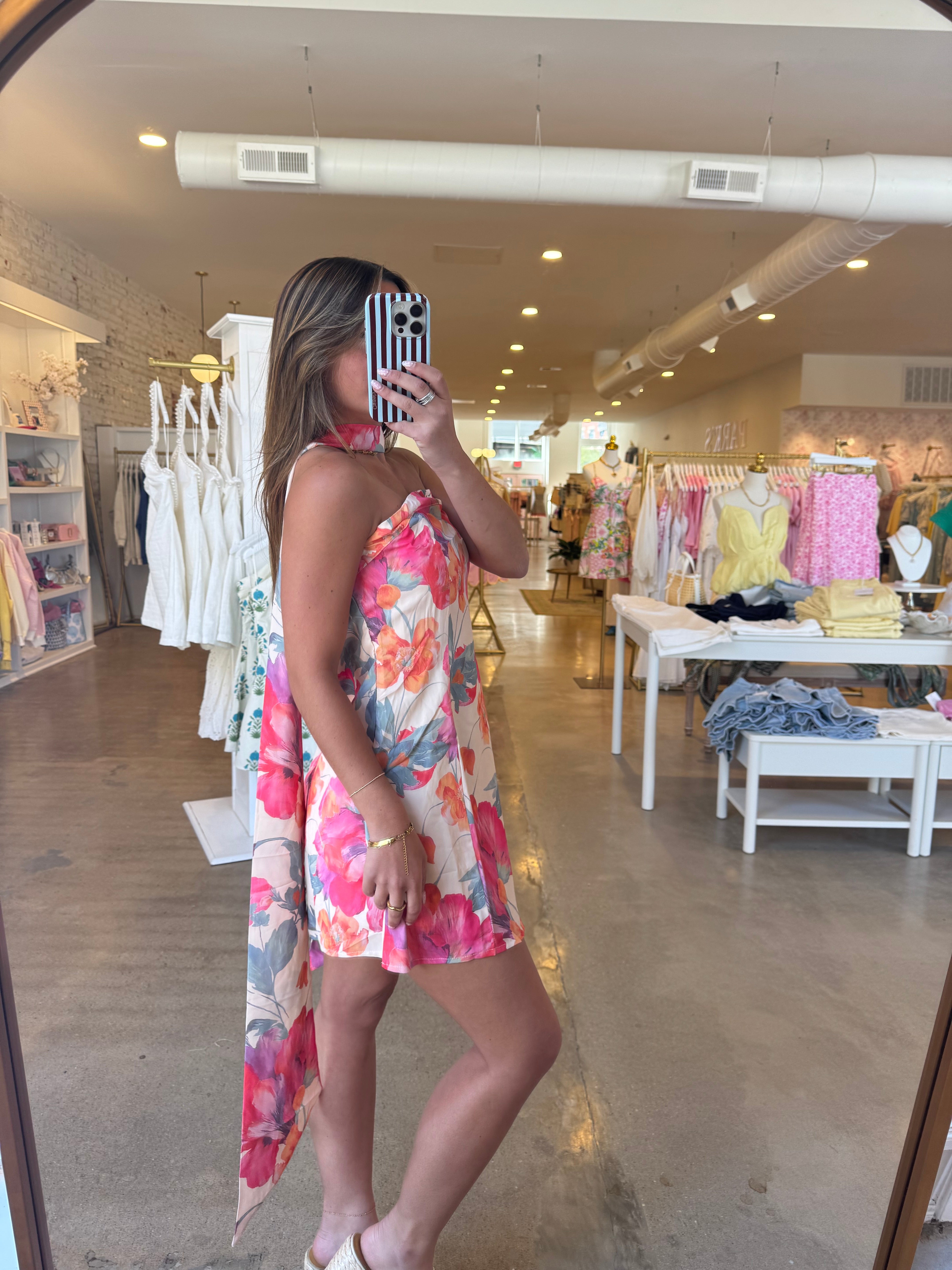 June Mini Dress With Scarf Detail - Butter