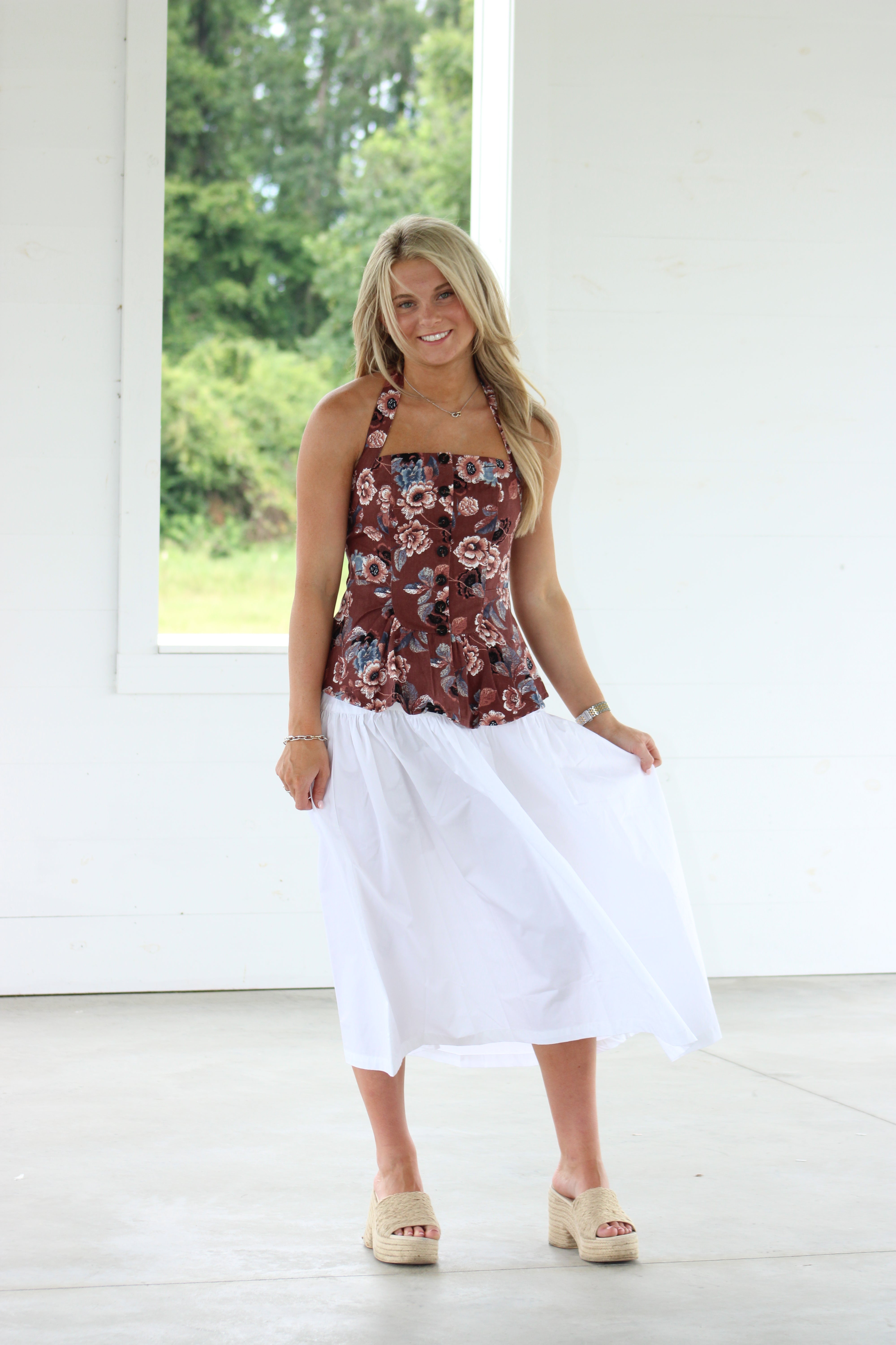 Kaylee Midi Skirt - White