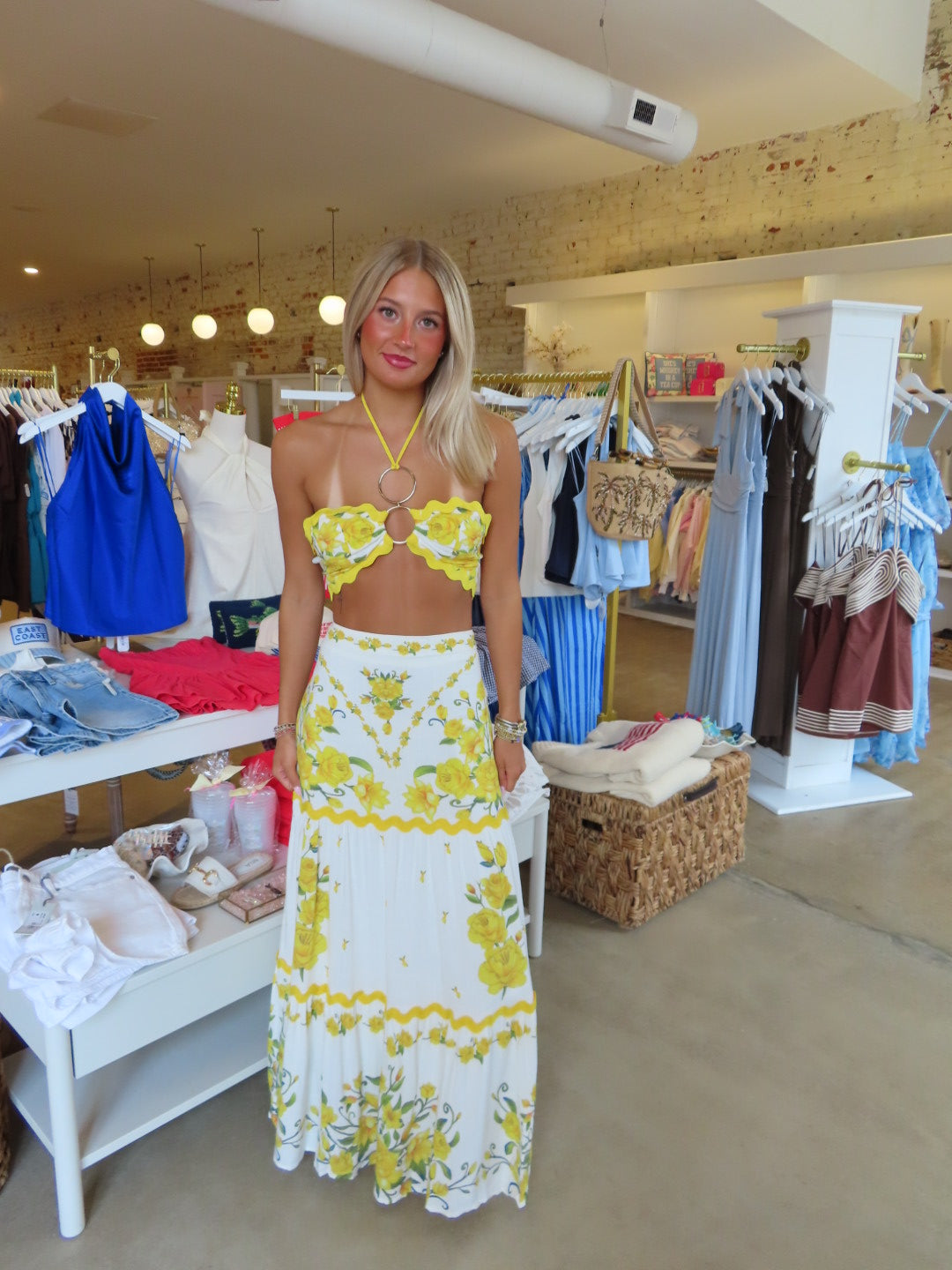 Greece Top & Maxi Skirt Set - Yellow